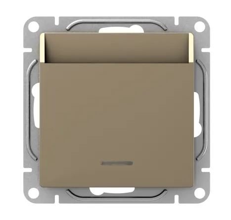 Механизм выключателя, карточный, с подсветкой, шампань Эпика (UP1-SWC-card)