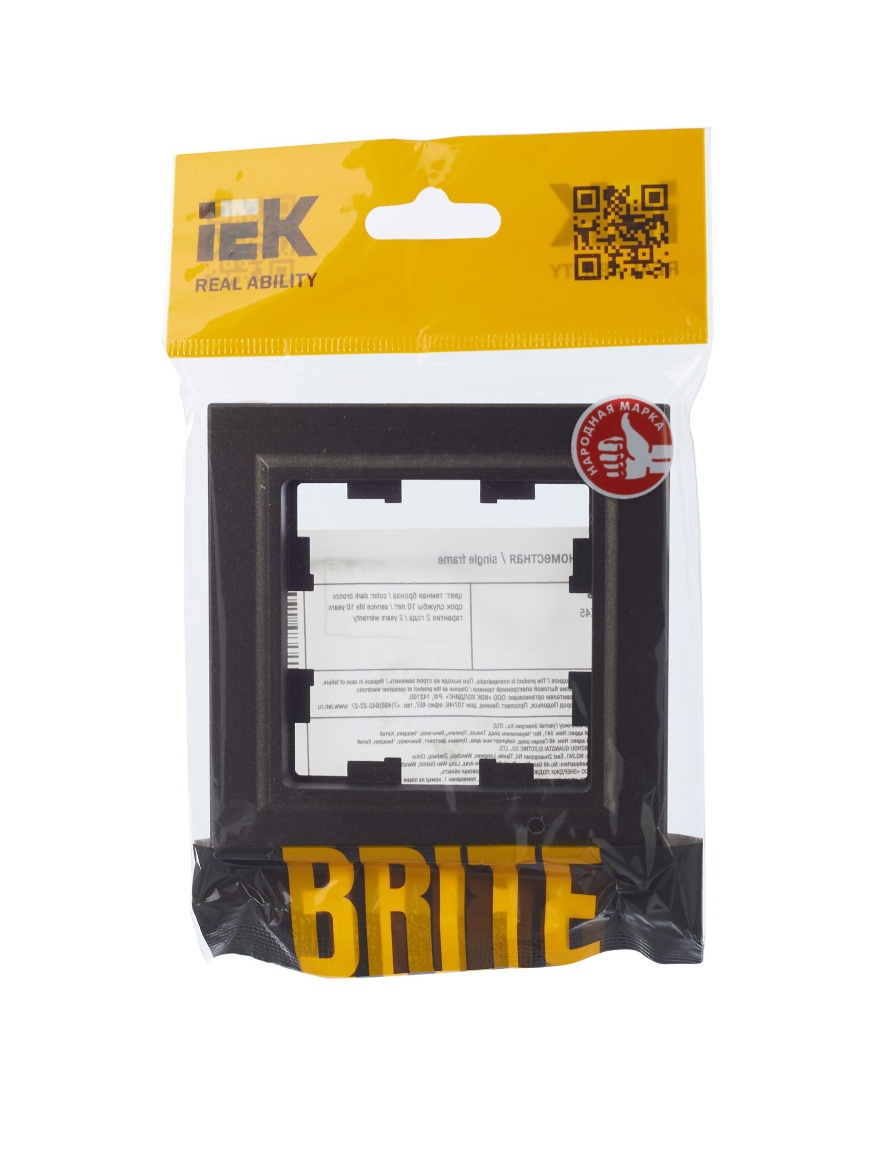 Рамка 1-местная РУ-1-БрТБ темная бронза BRITE (BR-M12-K45)