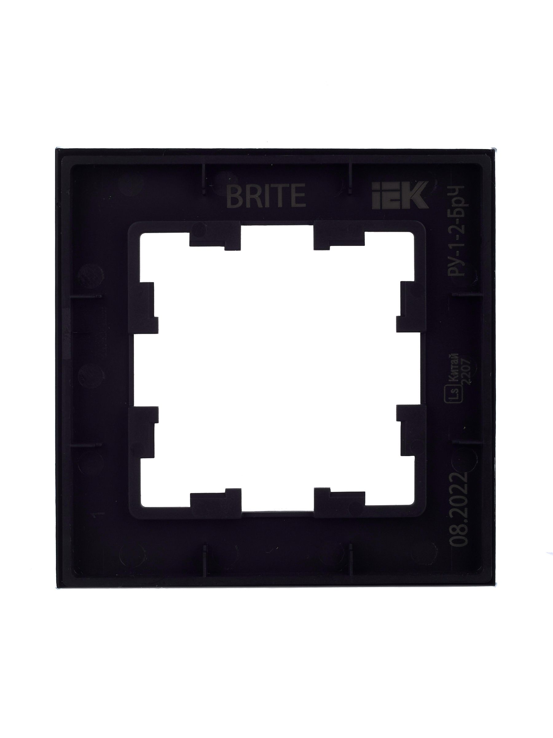 Рамка 1-местная РУ-1-2-БрЧ стекло черный BRITE (BR-M12-G-K02)