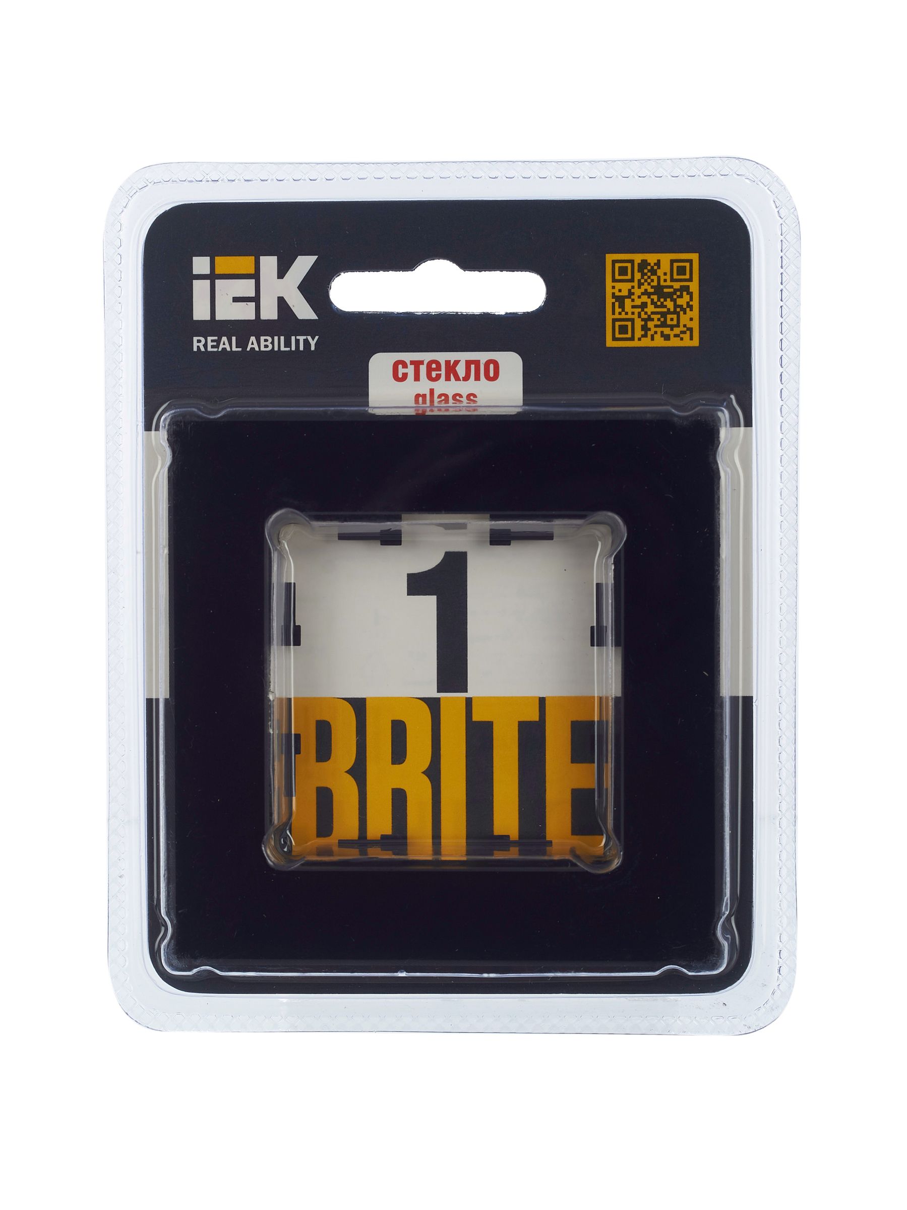 Рамка 1-местная РУ-1-2-БрЧ стекло черный BRITE (BR-M12-G-K02)