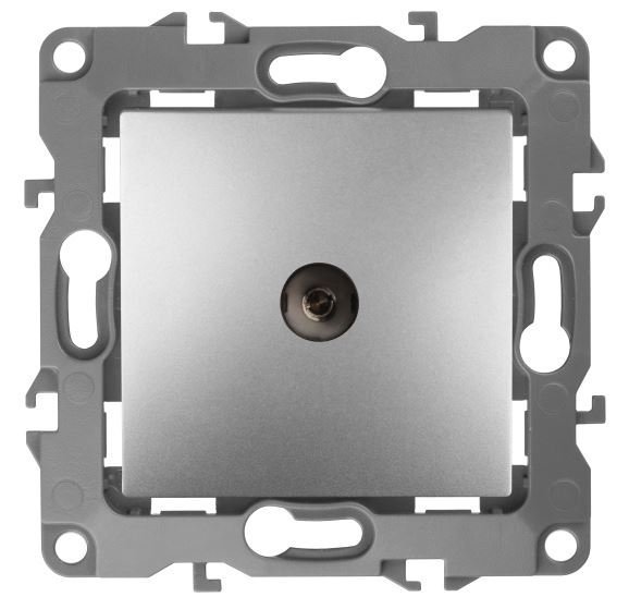 Розетка TV одиночная 12-3101-03 IP20 алюминий ЭРА (Б0014707)