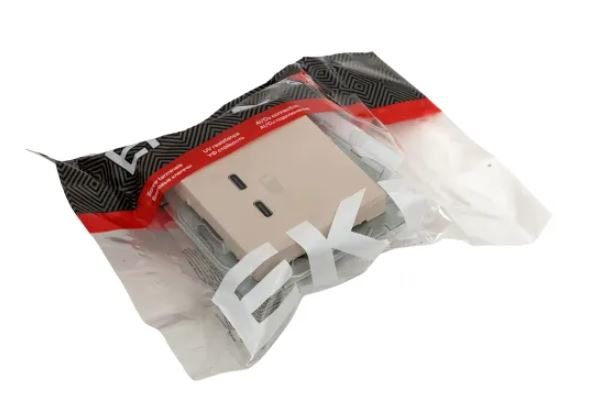 Механизм розетки USB-C - 2 шт, кремовый Эпика (UP1-SOI-2USBC)