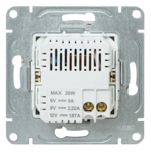 Механизм розетки USB-C - 2 шт, кремовый Эпика (UP1-SOI-2USBC)