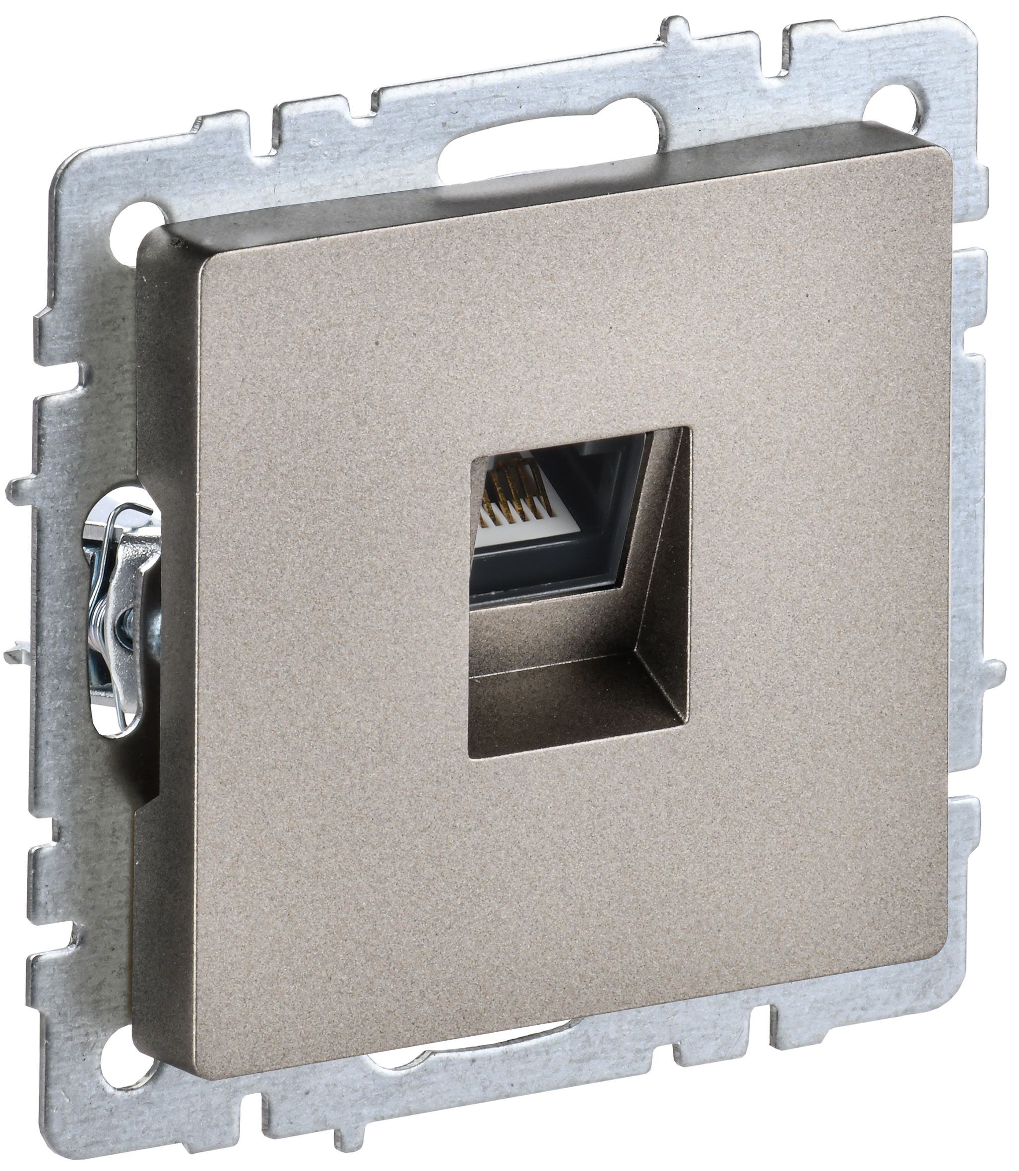 Розетка компьютерная RJ45 BRITE кат.6 РК11-БрШ скрытой установки шампань (BR-K10-2-K37)