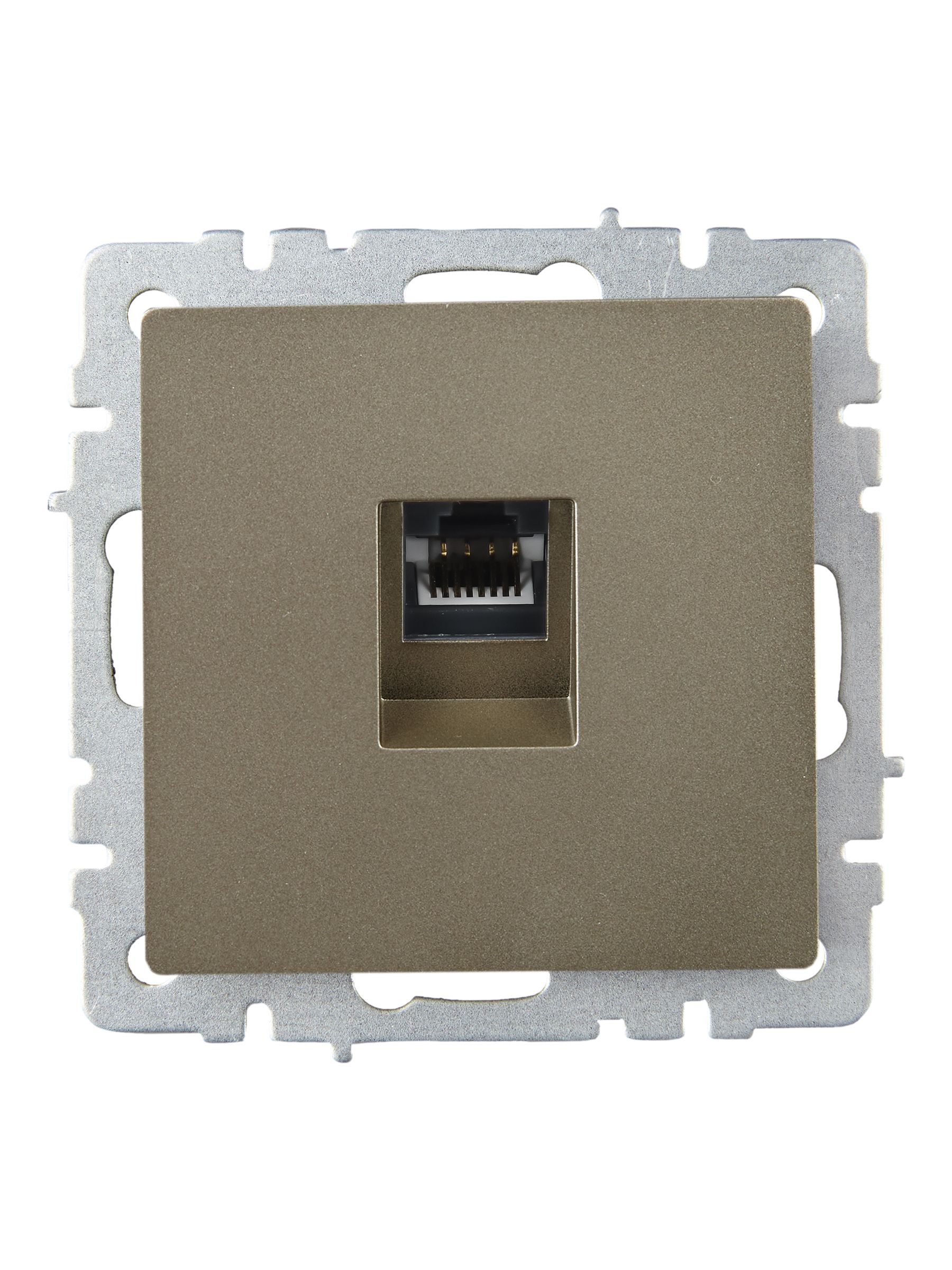 Розетка компьютерная RJ45 BRITE кат.6 РК11-БрШ скрытой установки шампань (BR-K10-2-K37)