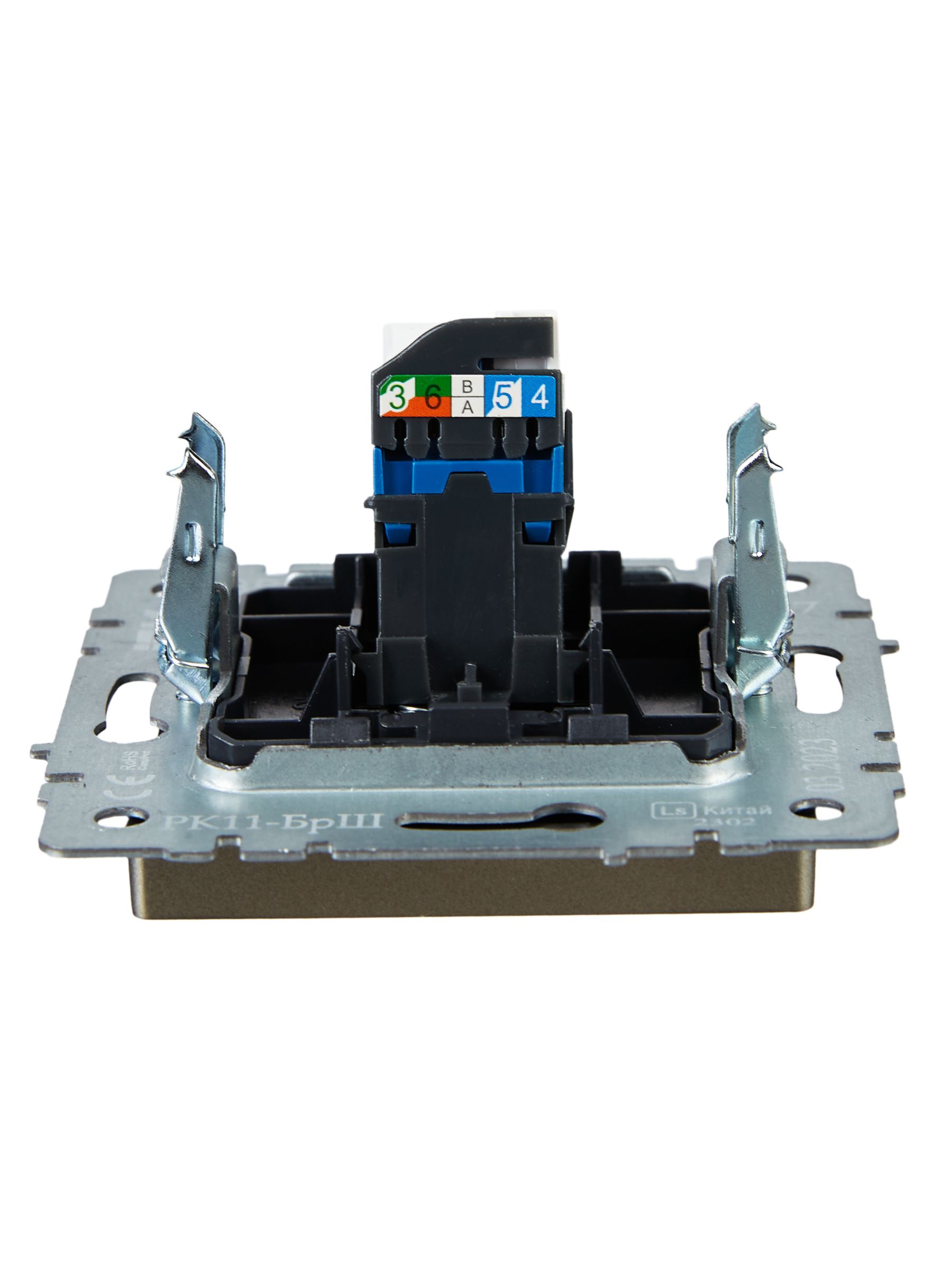 Розетка компьютерная RJ45 BRITE кат.6 РК11-БрШ скрытой установки шампань (BR-K10-2-K37)