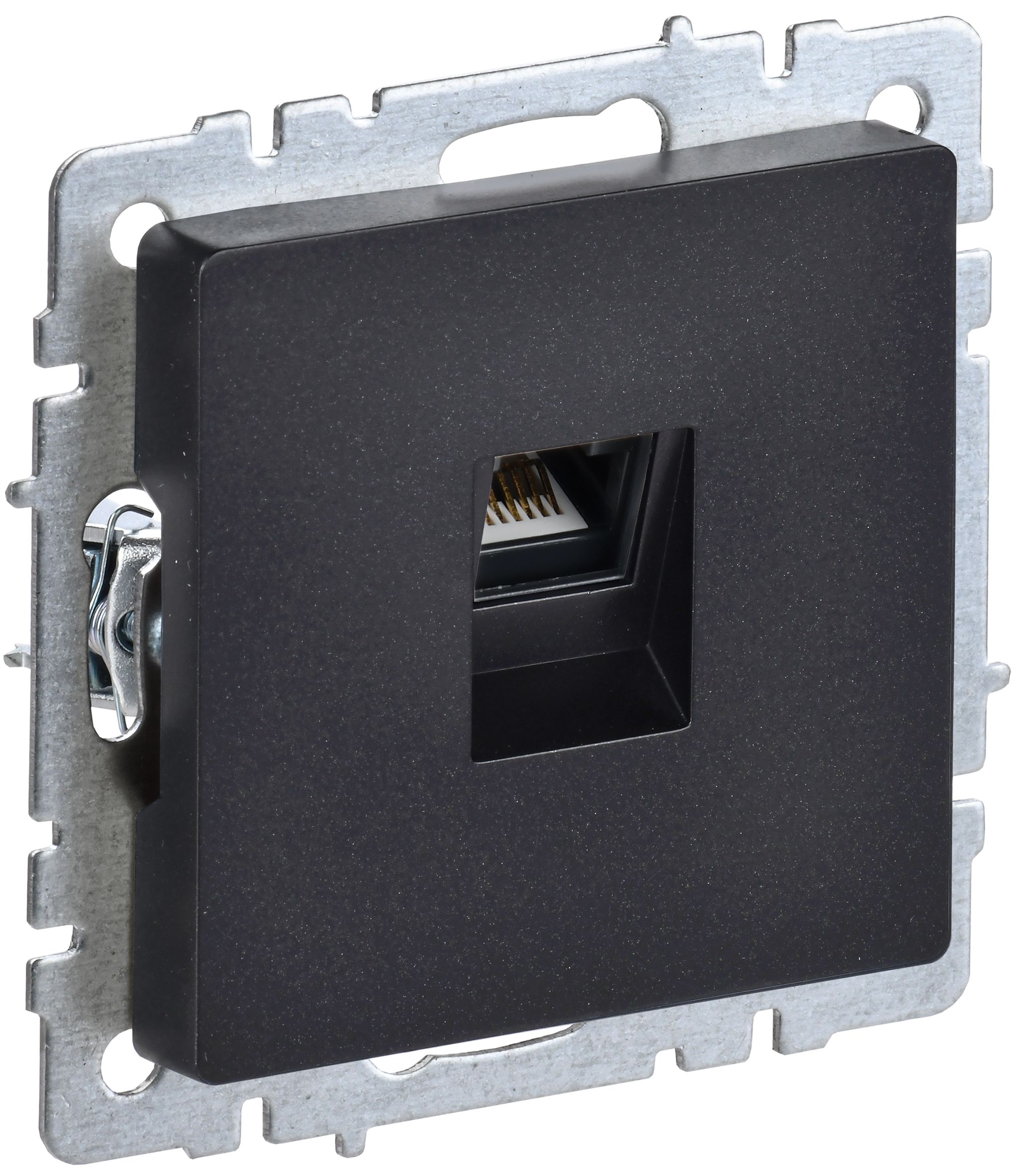 Розетка компьютерная RJ45 BRITE кат.6 РК11-БрЧ скрытой установки черный (BR-K10-2-K02)