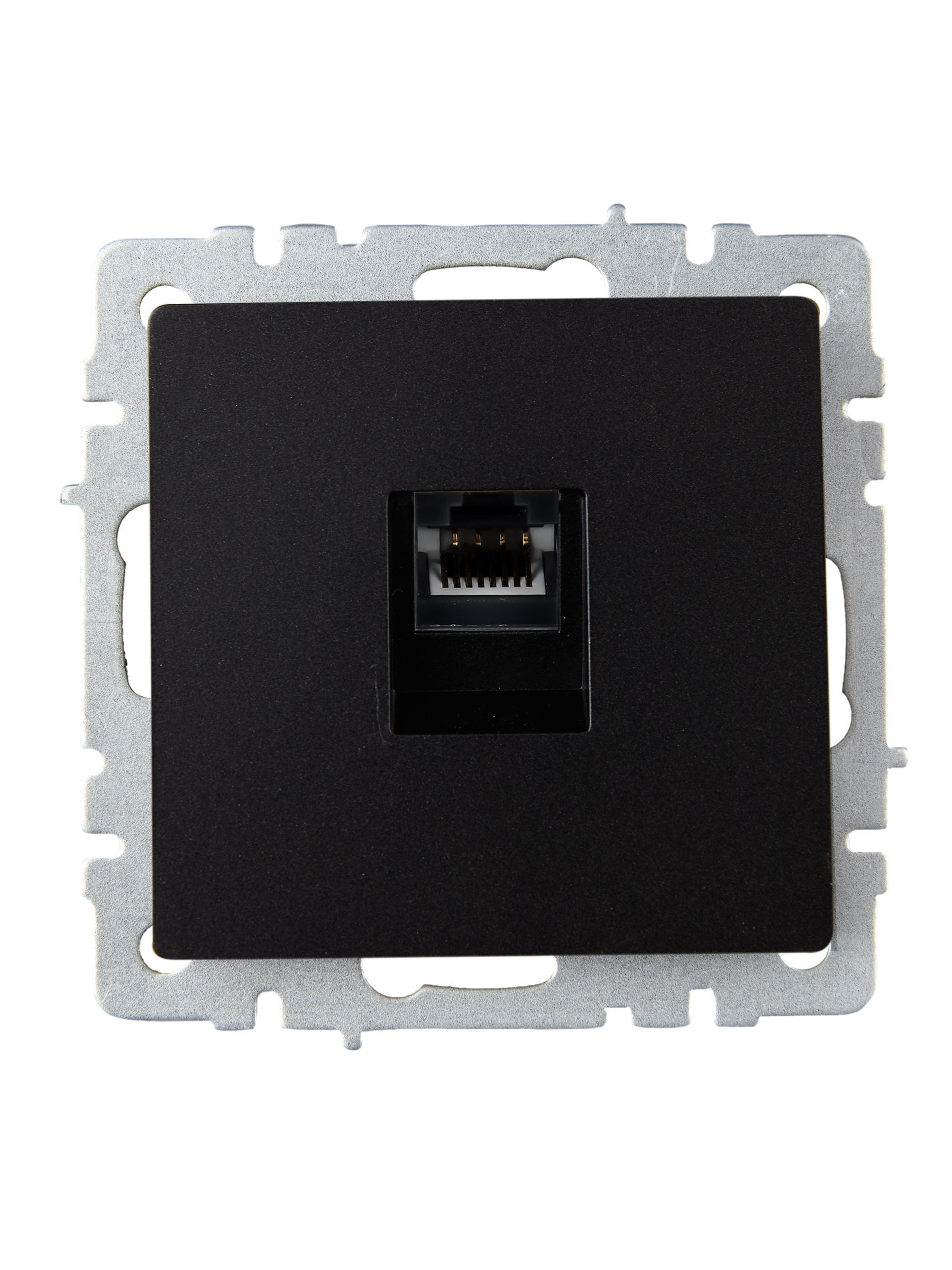 Розетка компьютерная RJ45 BRITE кат.6 РК11-БрЧ скрытой установки черный (BR-K10-2-K02)