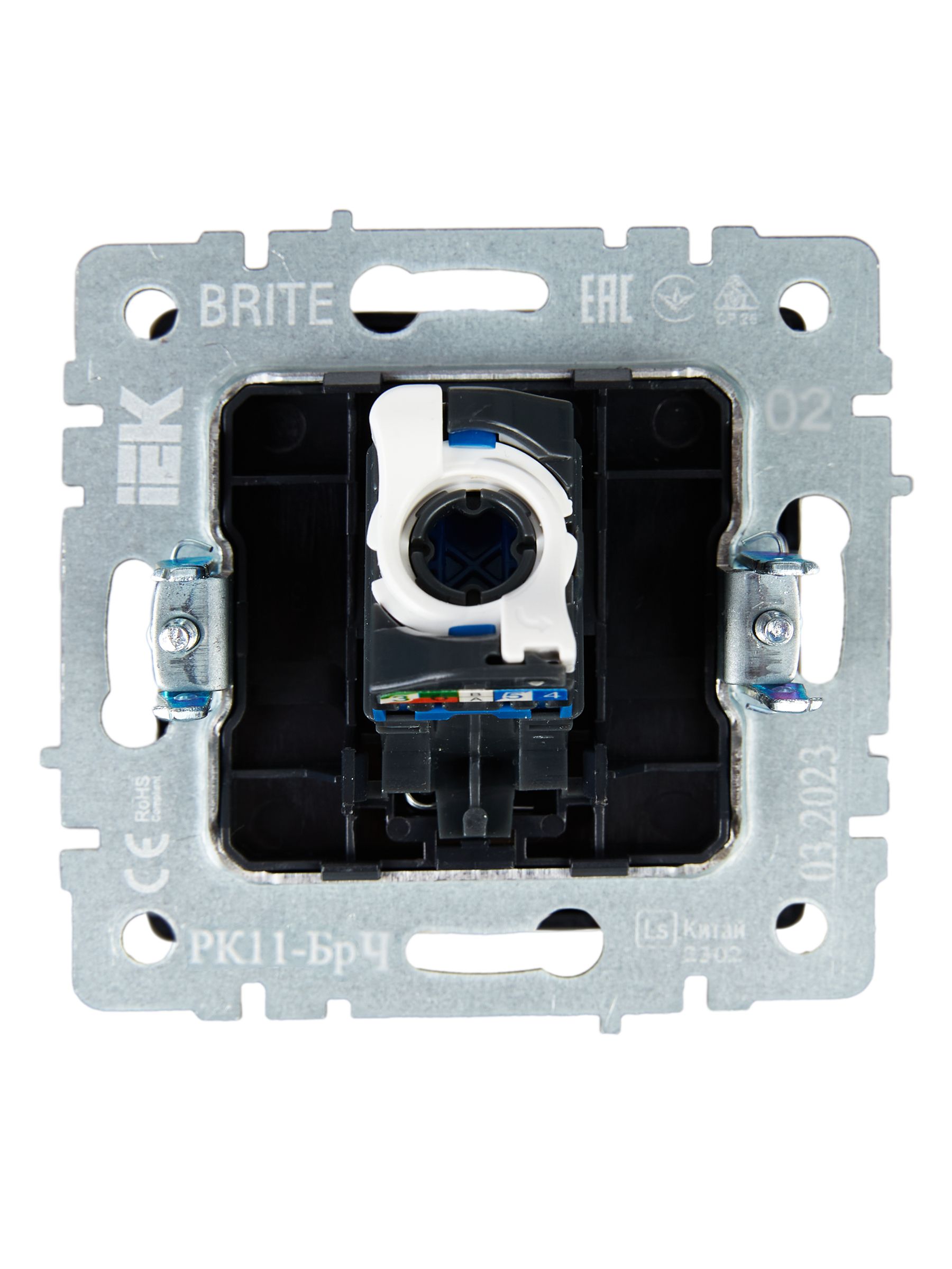 Розетка компьютерная RJ45 BRITE кат.6 РК11-БрЧ скрытой установки черный (BR-K10-2-K02)