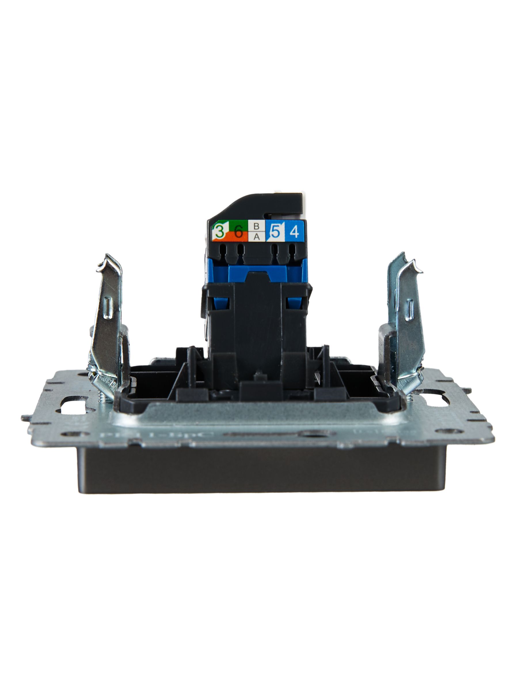 Розетка компьютерная RJ45 BRITE кат.6 РК11-БрС скрытой установки сталь (BR-K10-2-K46)
