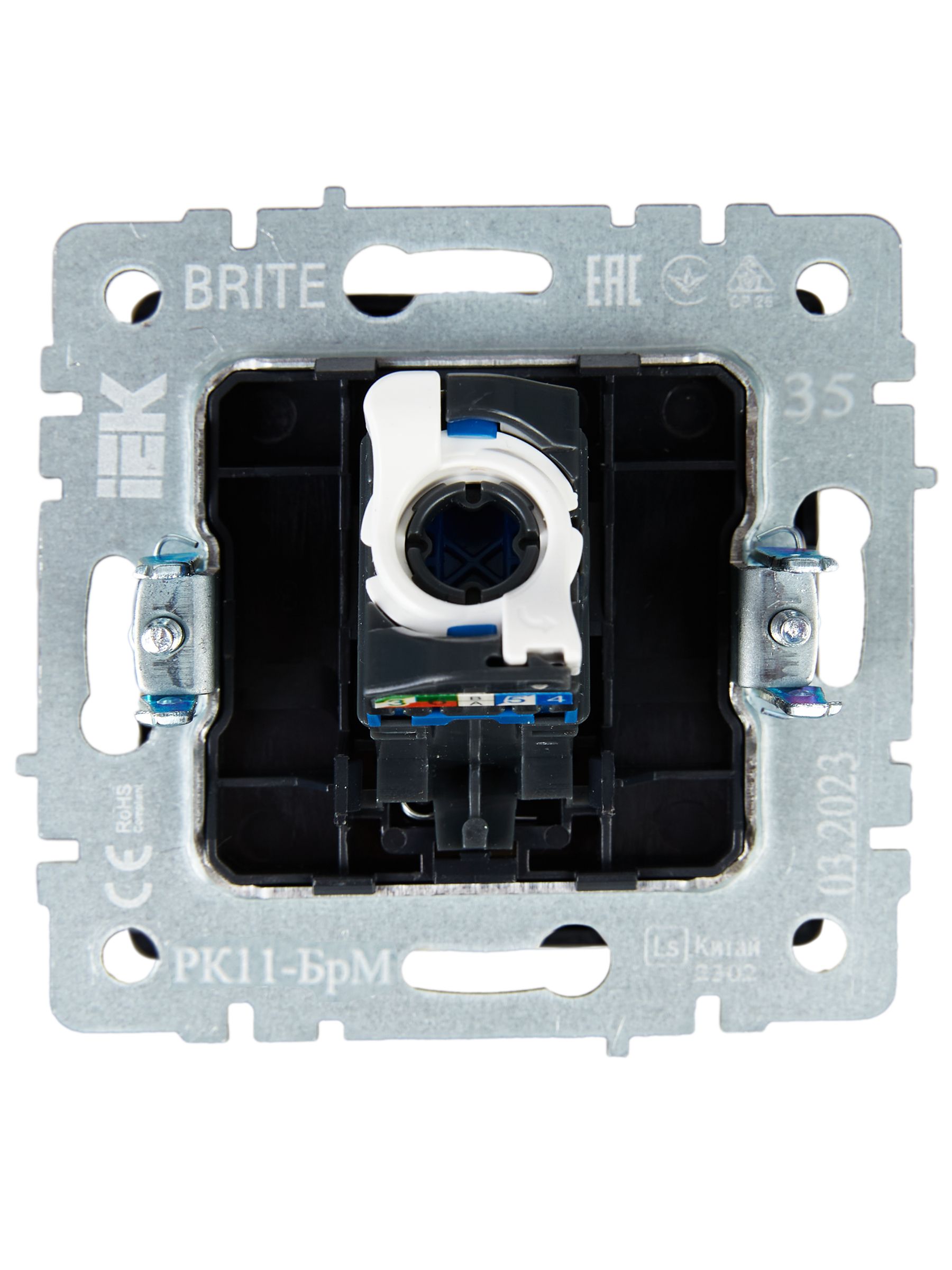 Розетка компьютерная RJ45 BRITE кат.6 РК11-БрМ скрытой установки маренго (BR-K10-2-K35)