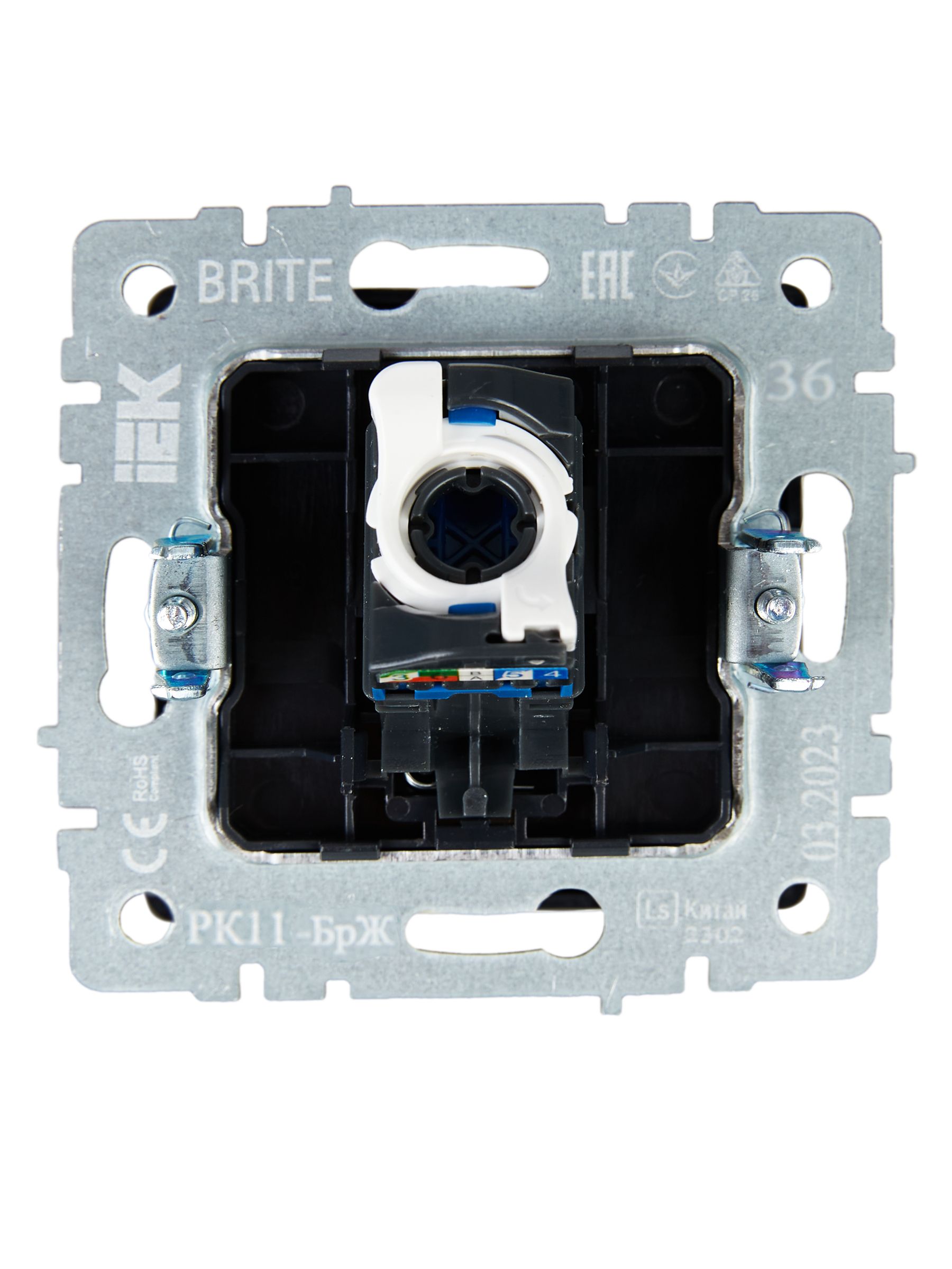 Розетка компьютерная RJ45 BRITE кат.6 РК11-БрЖ скрытой установки жемчуг (BR-K10-2-K36)