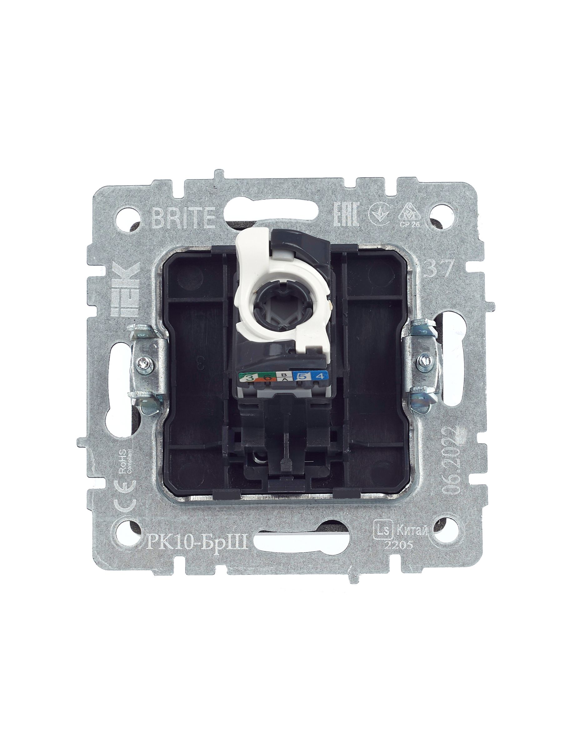 Розетка компьютерная RJ45 BRITE кат.5E РК10-БрШ скрытой установки шампань (BR-K10-1-K37)