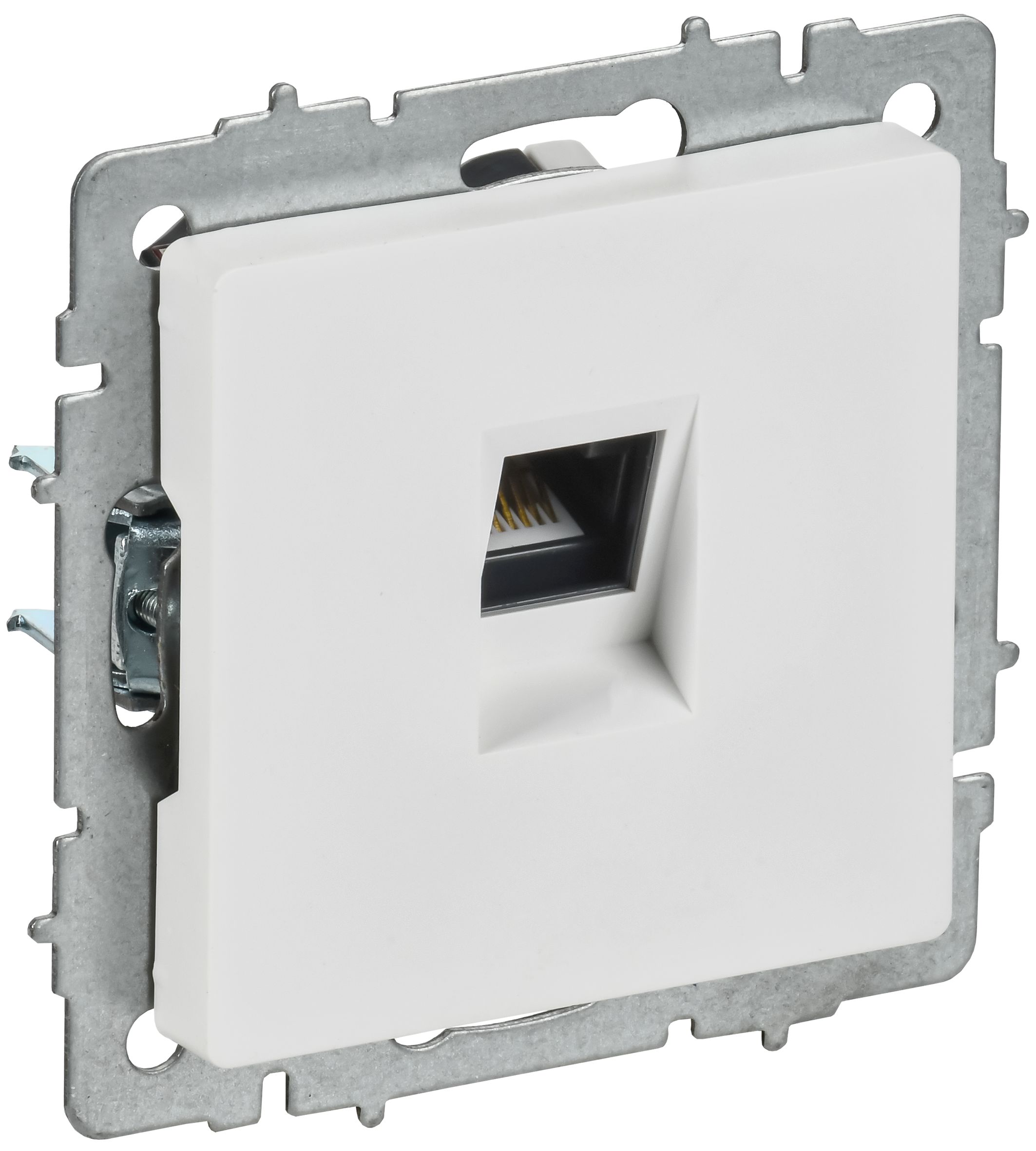 Розетка компьютерная RJ45 BRITE кат.5E РК10-БрАБ скрытой установки арктический белый (BR-K10-1-K91)