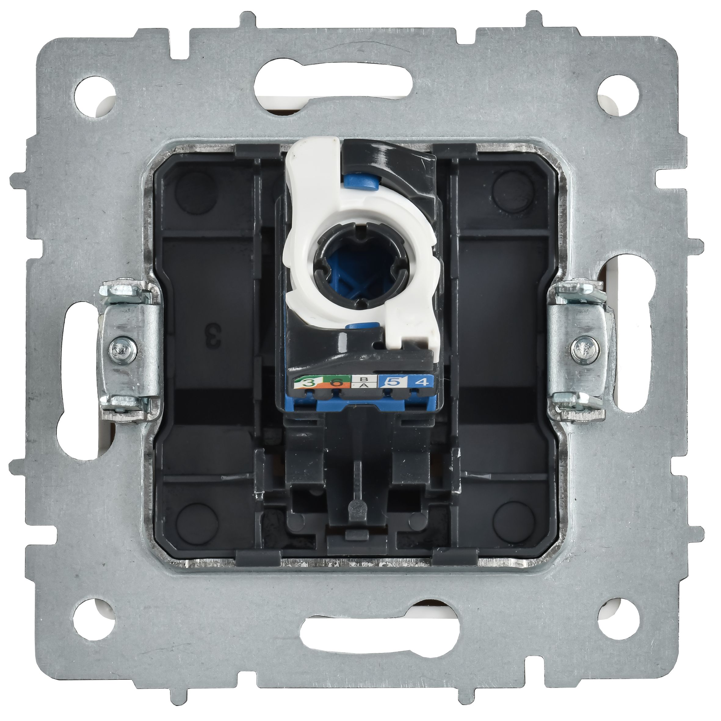 Розетка компьютерная RJ45 BRITE кат.5E РК10-БрАБ скрытой установки арктический белый (BR-K10-1-K91)