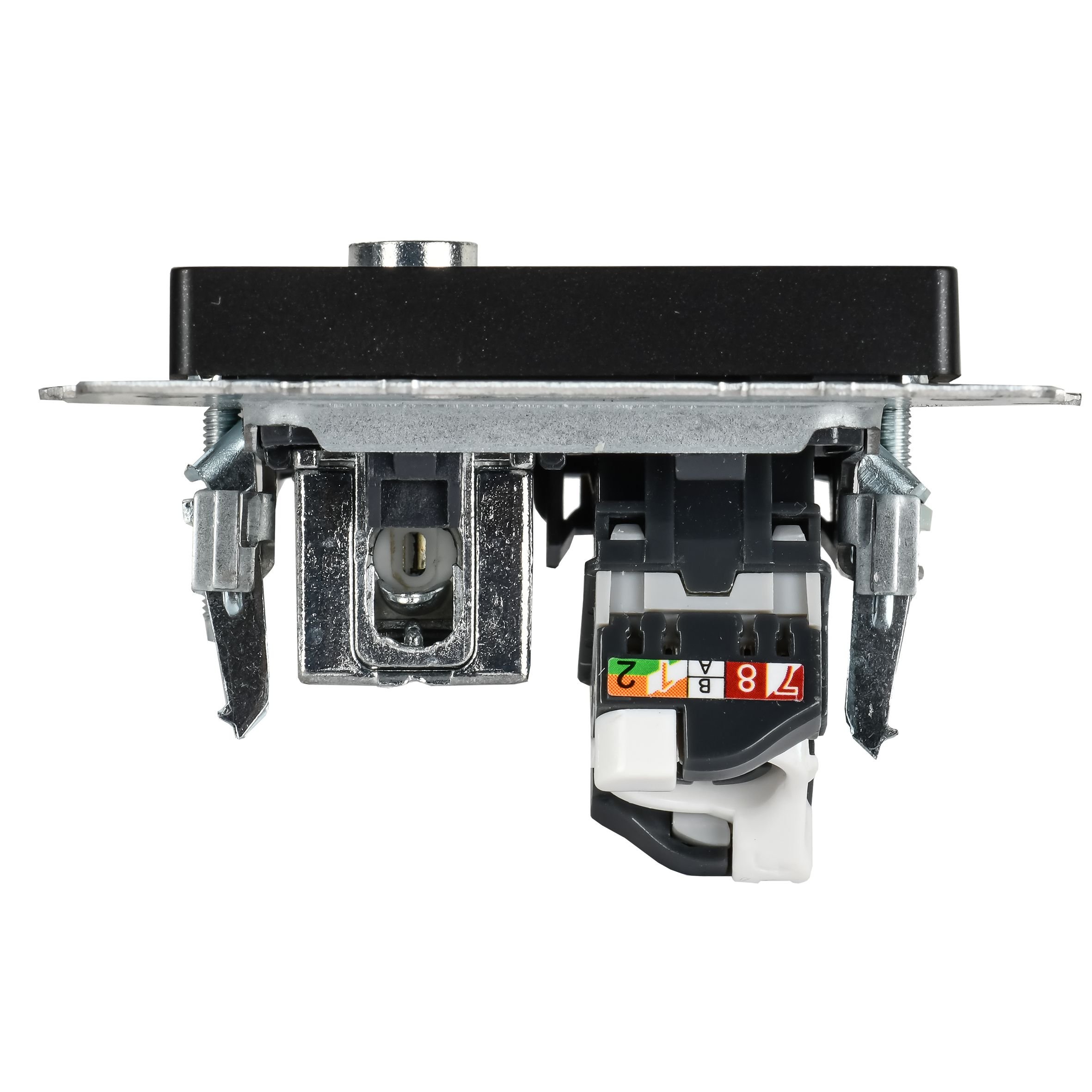 Розетка двойная TV+RJ45 BRITE кат.5E РТВ/РК12-БрЧ скрытой установки черный (BR-AK20-1-K02)