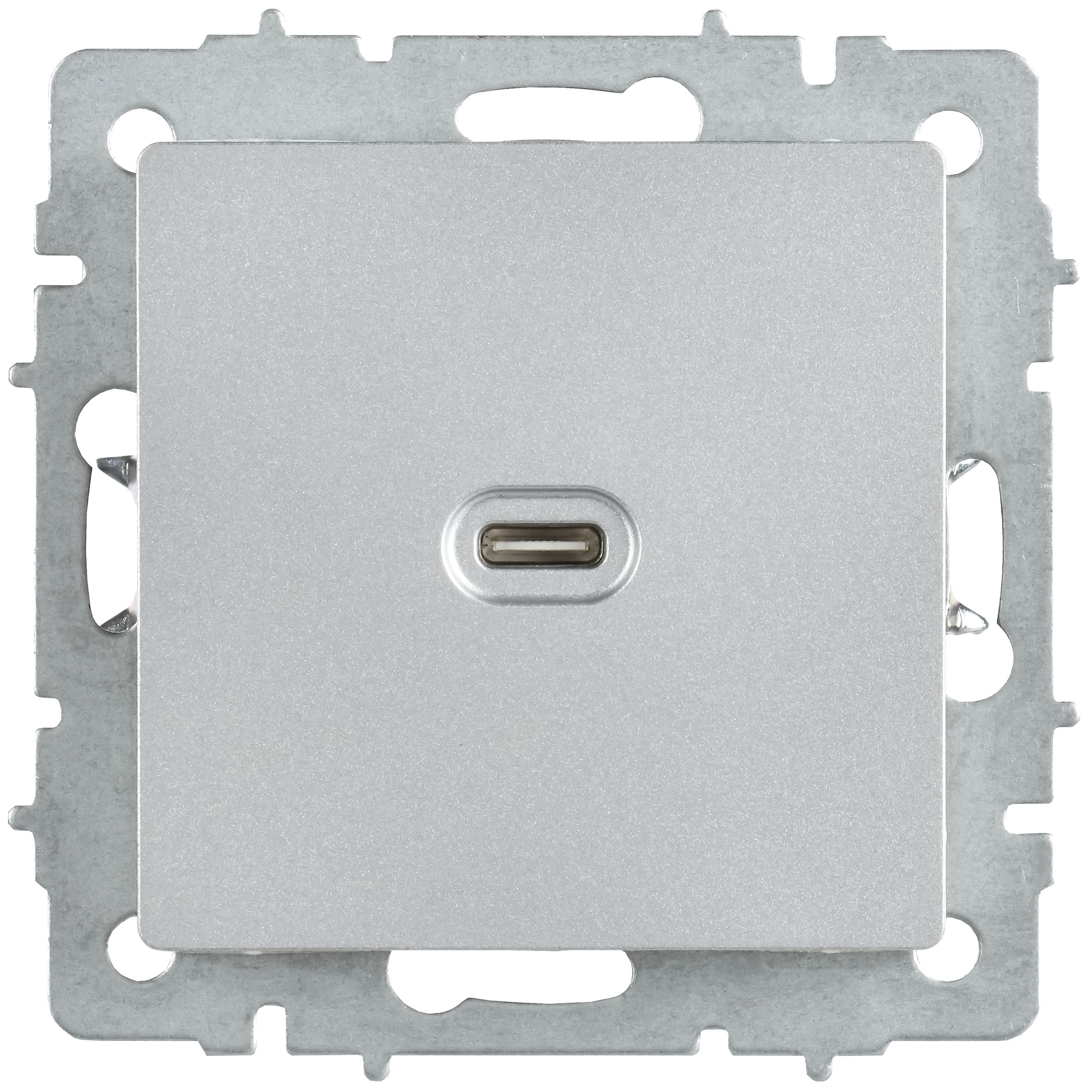 Розетка USB C BRITE 65Вт высокоскоростная зарядка РЮ12-1-БрА скрытой установки алюминий (BR-U13-065-K47)