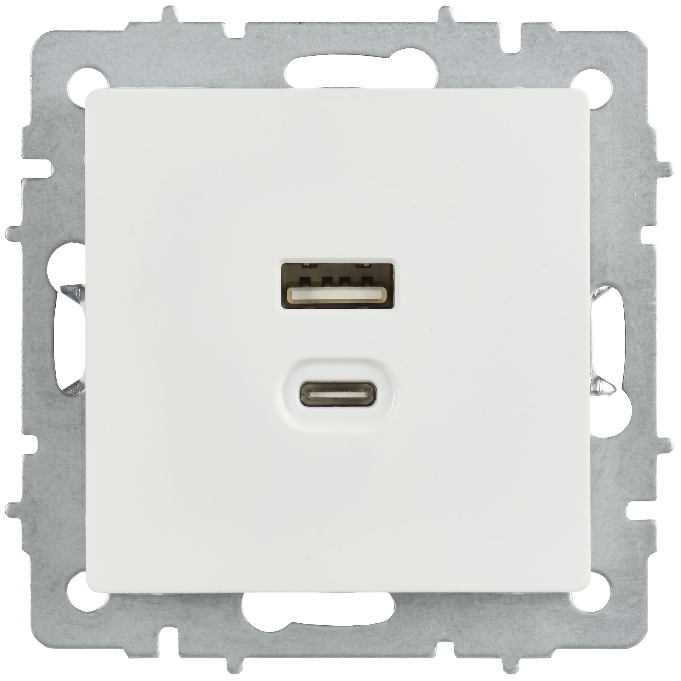 Розетка USB BRITE A+C 45Вт высокоскоростная зарядка РЮ11-2-БрБ скрытой установки белый (BR-U22-045-K01)