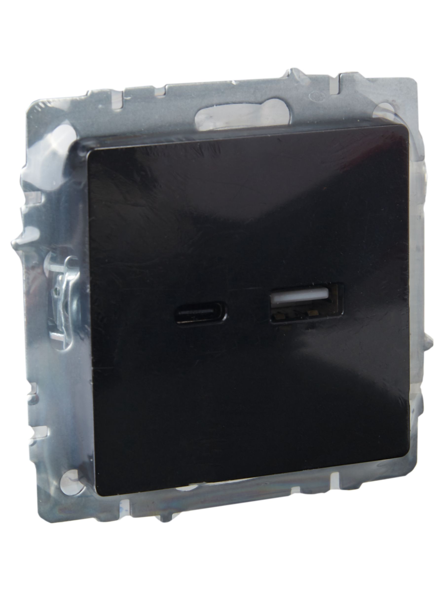 Розетка USB BRITE A+C 18Вт РЮ11-1-БрЧ скрытой установки черный (BR-U22-018-K02)