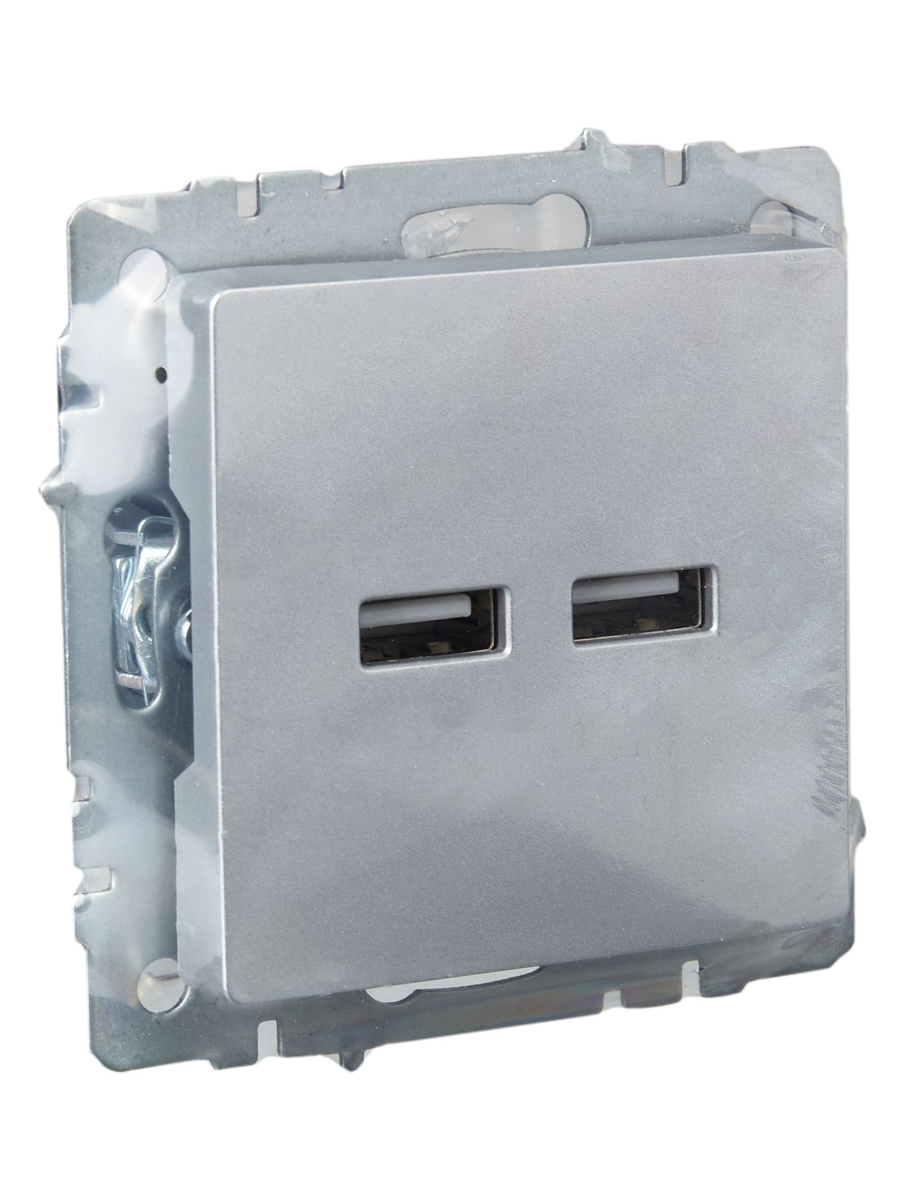 Розетка USB BRITE A+A 5В 3,1А РЮ10-1-БрА скрытой установки алюминий (BR-U21-D31-K47)