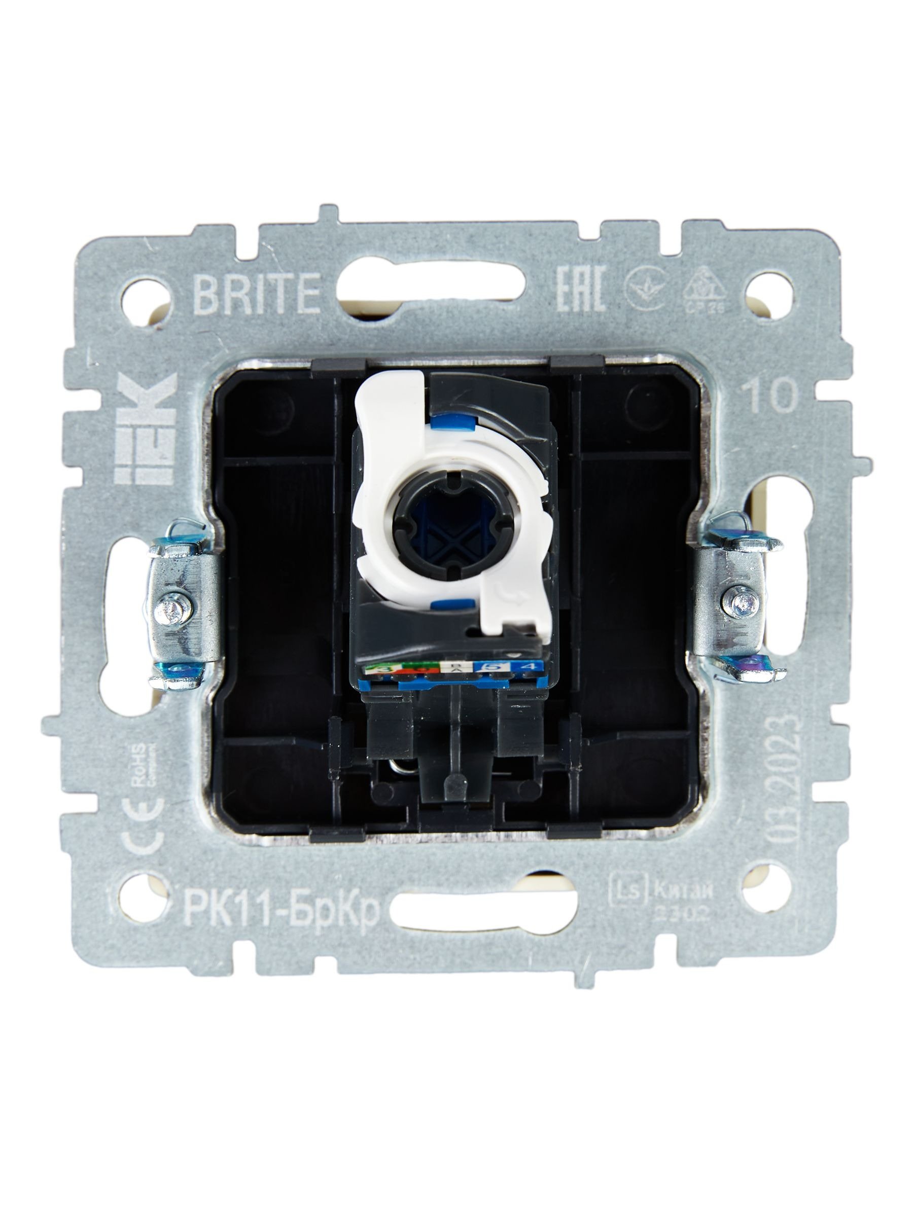 Розетка компьютерная 1-местная RJ45 BRITE РК11-БрКр кат.6 бежевый (BR-K10-2-K10)