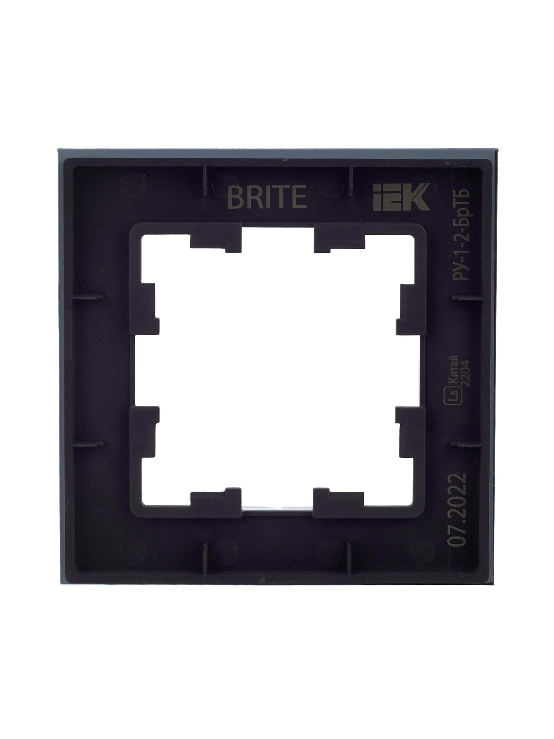 Рамка 1-местная РУ-1-2-БрТБ стекло темная бронза BRITE (BR-M12-G-K45)