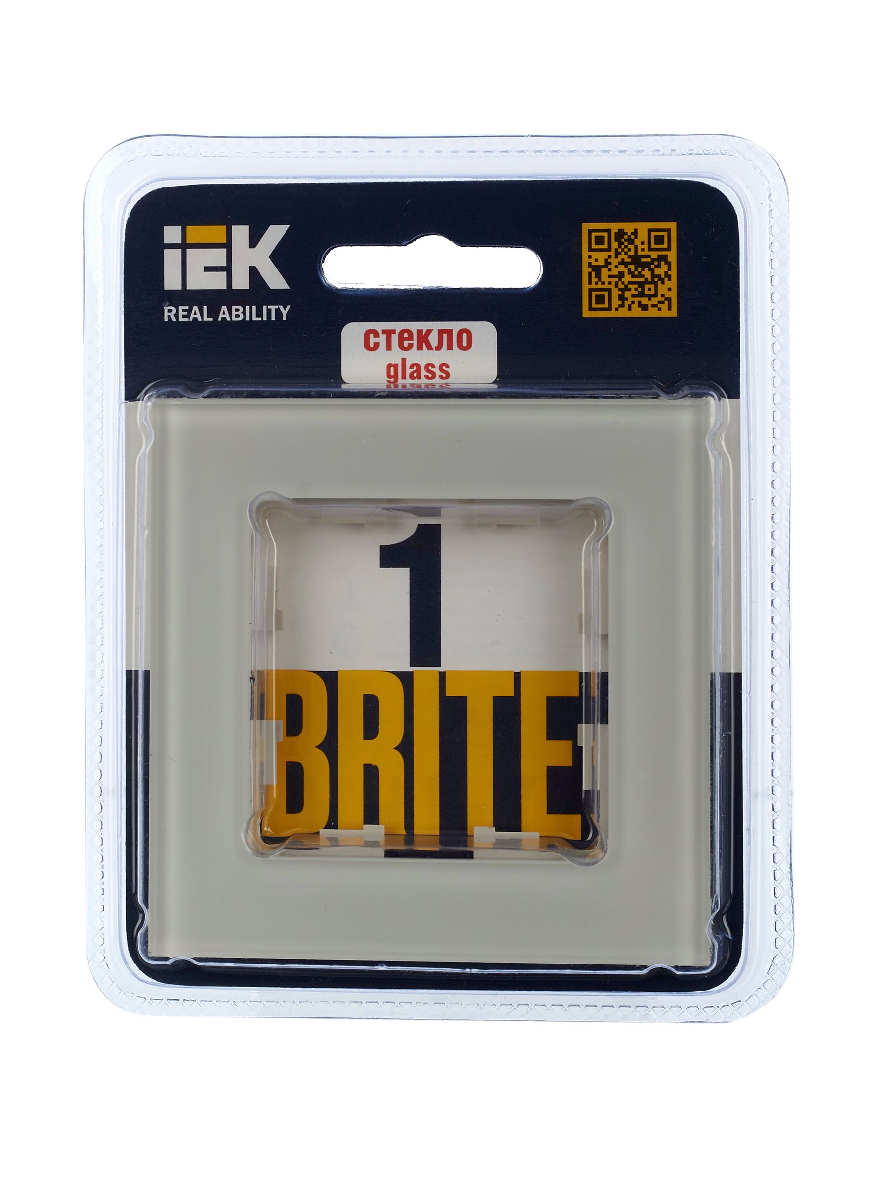 Рамка 1-местная РУ-1-2-БрВа стекло ванильный BRITE (BR-M12-G-K10)