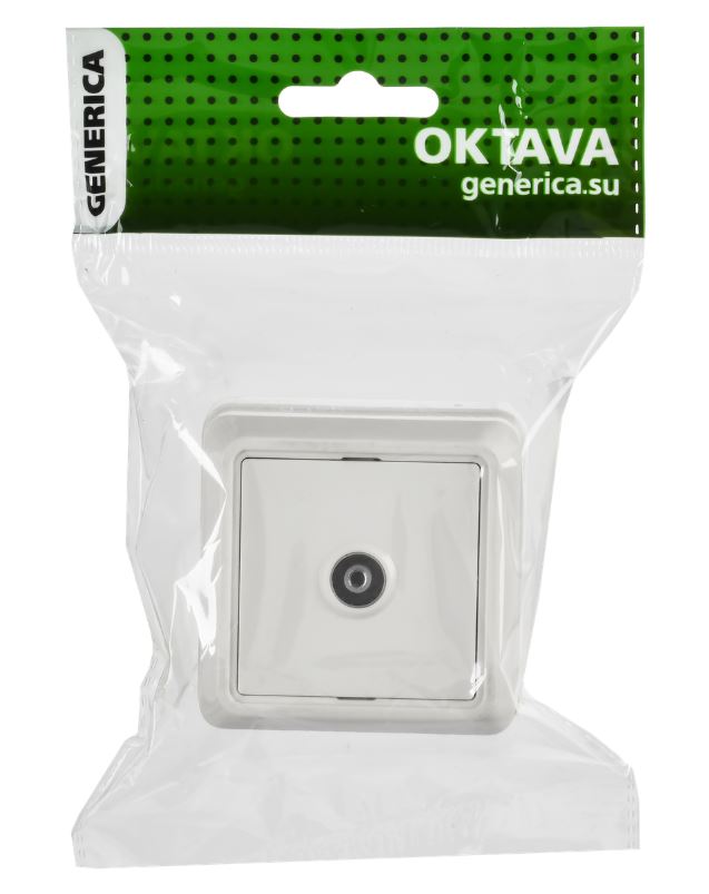 Розетка TV OKTAVA РТВ20-ОБ открытой установки белый (EAO10-K01-DC)