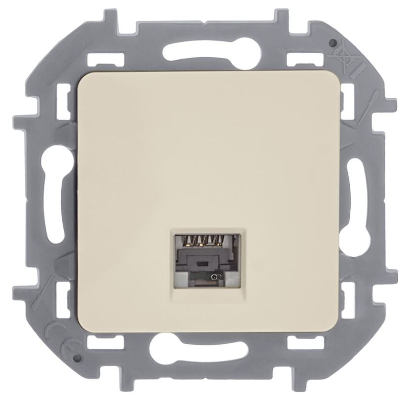 Inspiria розетка компьютерная RJ45, 5e UTP, скрытой установки, слоновая кость (673826)