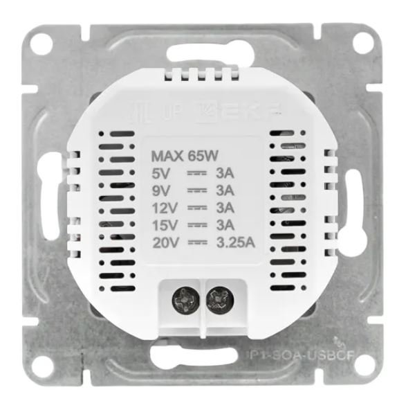 Механизм розетки USB-С, быстрая, алюминий Эпика (UP1-SOA-USBCF)