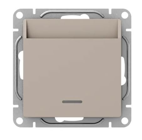 Механизм выключателя, карточный, с подсветкой, кремовый Эпика (UP1-SWI-card)