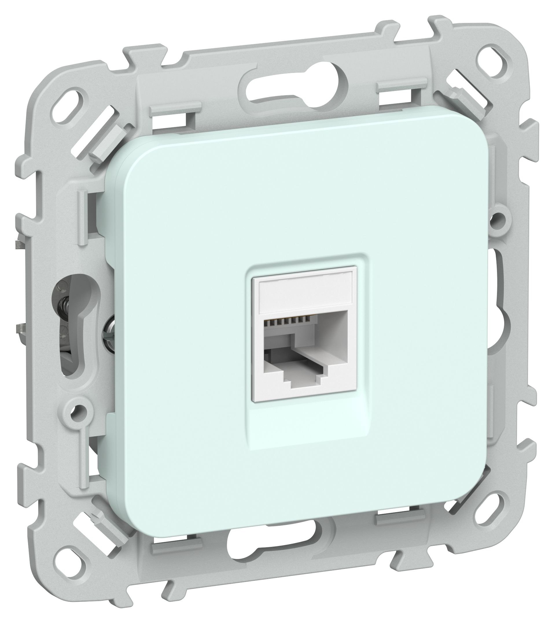 FLITE Розетка компьютерная RJ45 кат 5Е UTP РК5е-1-0-ФлХЛ скрытой установки холодный лед (FI-K12-1-K94)