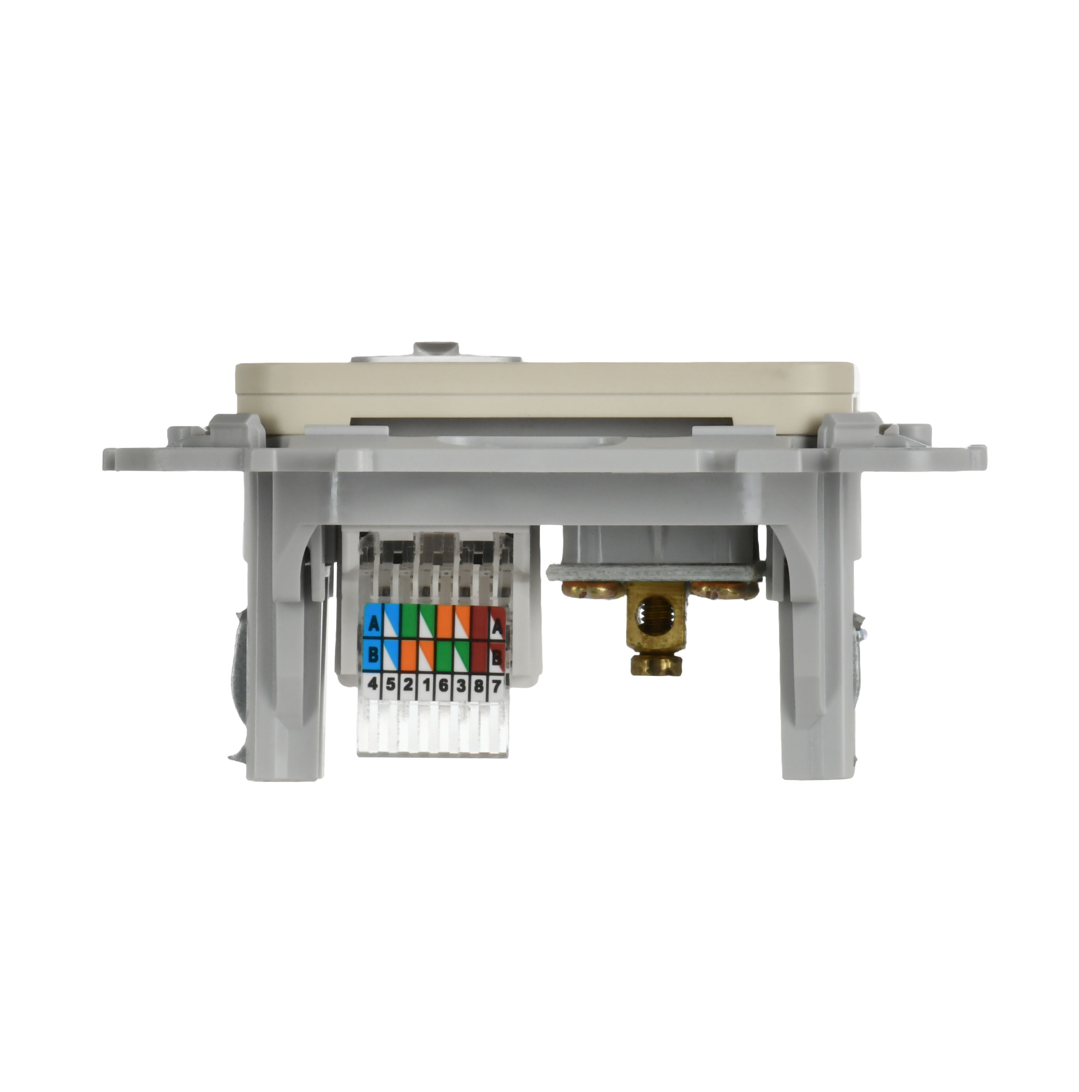 FLITE Розетка 2-местная RJ45/TV кат 5Е UTP РКТВ5е-2-0-ФлСл скрытой установки сливочный (FI-AK22-1-K86)