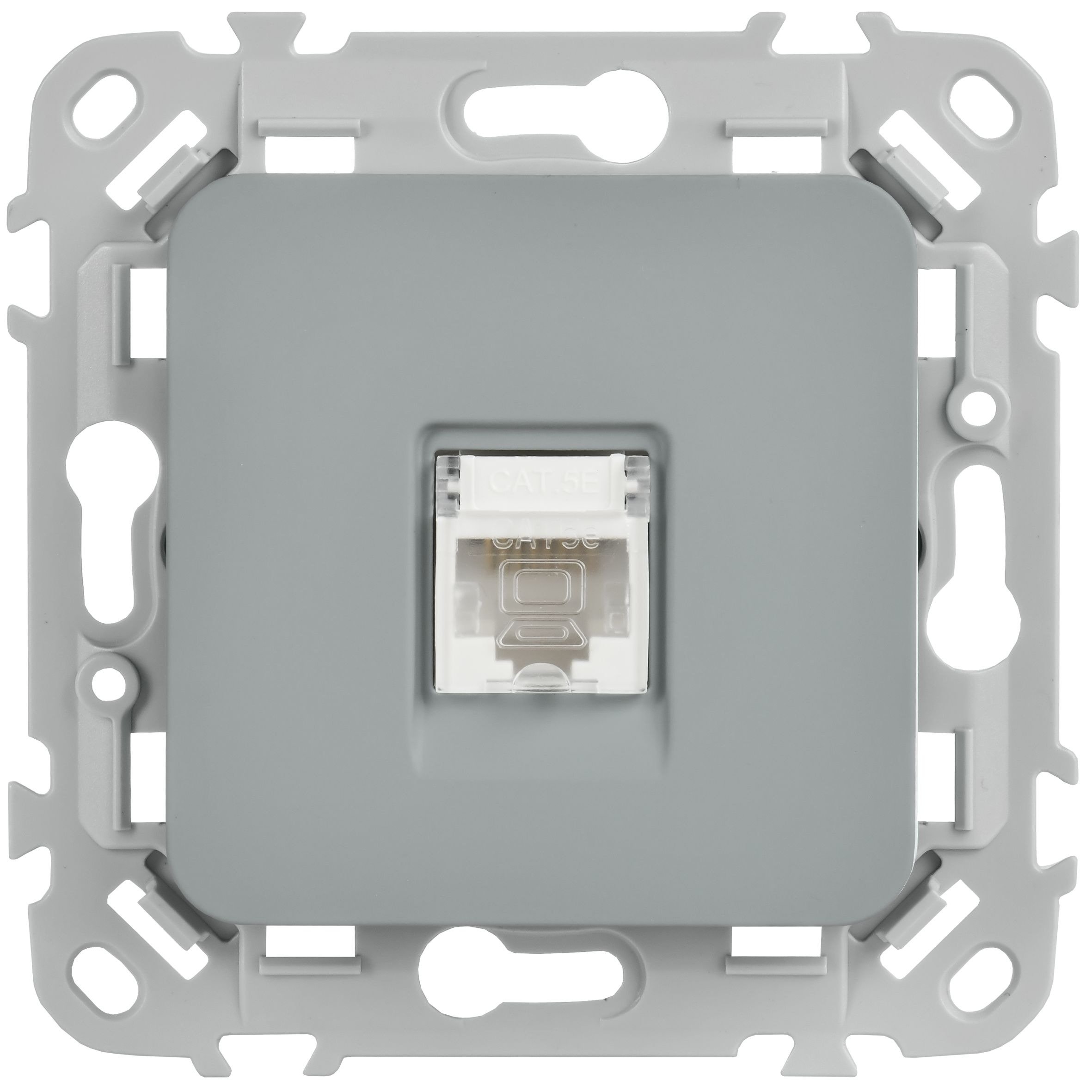 FLITE Розетка компьютерная RJ45 кат 5Е UTP РК5е-1-0-ФлС скрытой установки серый (FI-K12-1-K03)