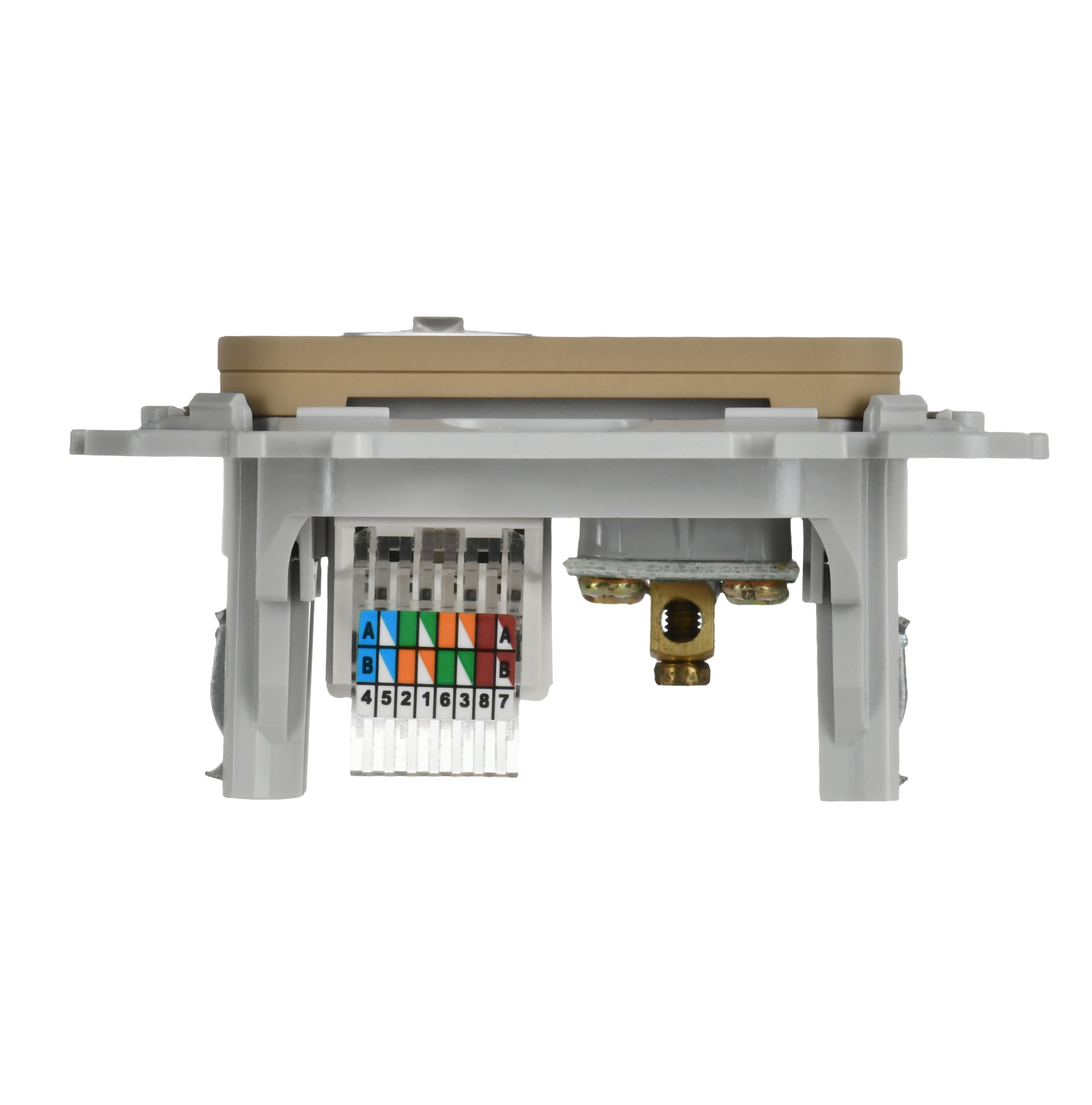 FLITE Розетка 2-местная RJ45/TV кат 5Е UTP РКТВ5е-2-0-ФлХ скрытой установки хаки (FI-AK22-1-K59)
