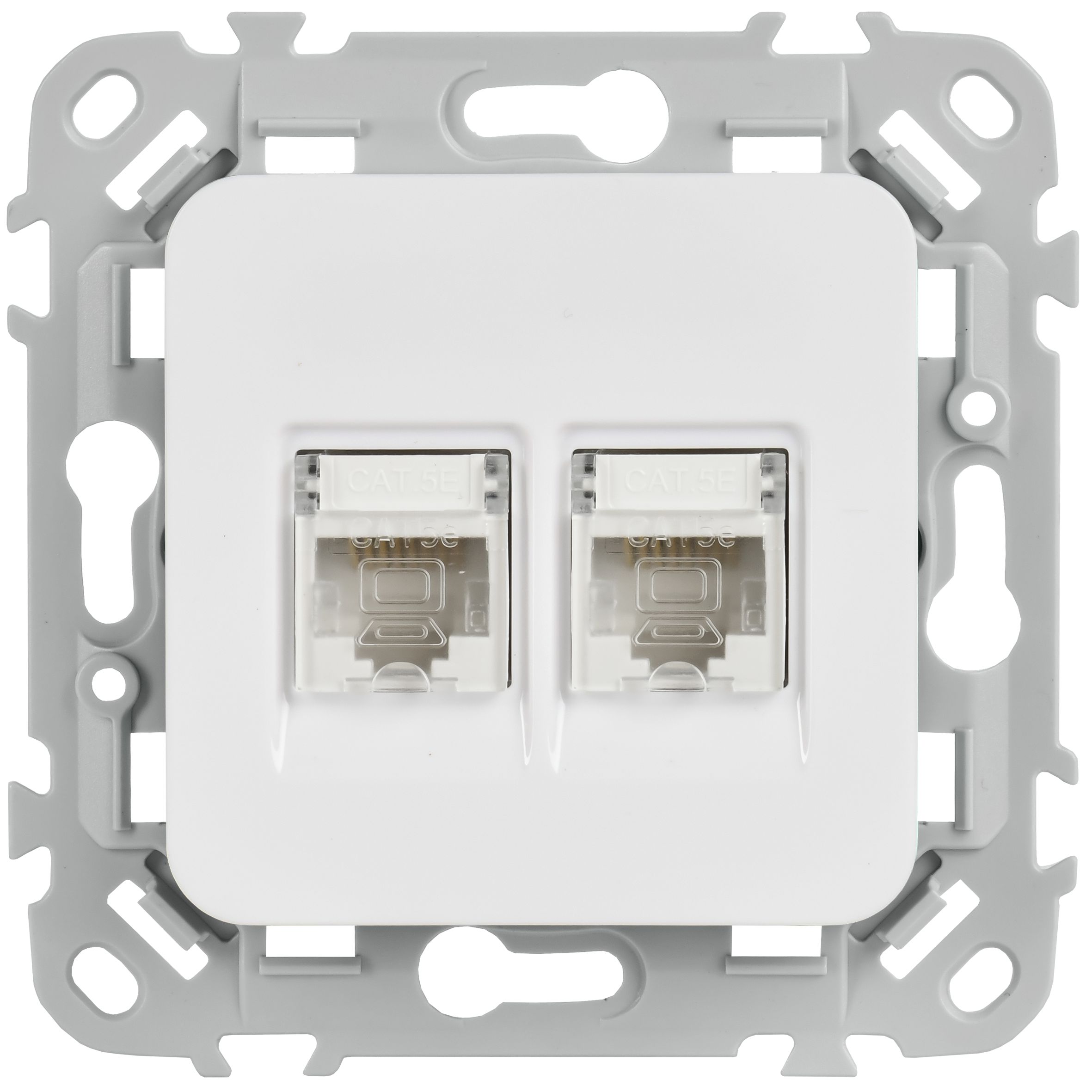 FLITE Розетка 2-местная компьютерная RJ45 кат 5Е UTP РК5е-2-0-ФлЖ скрытой установки жемчуг (FI-K22-1-K36)