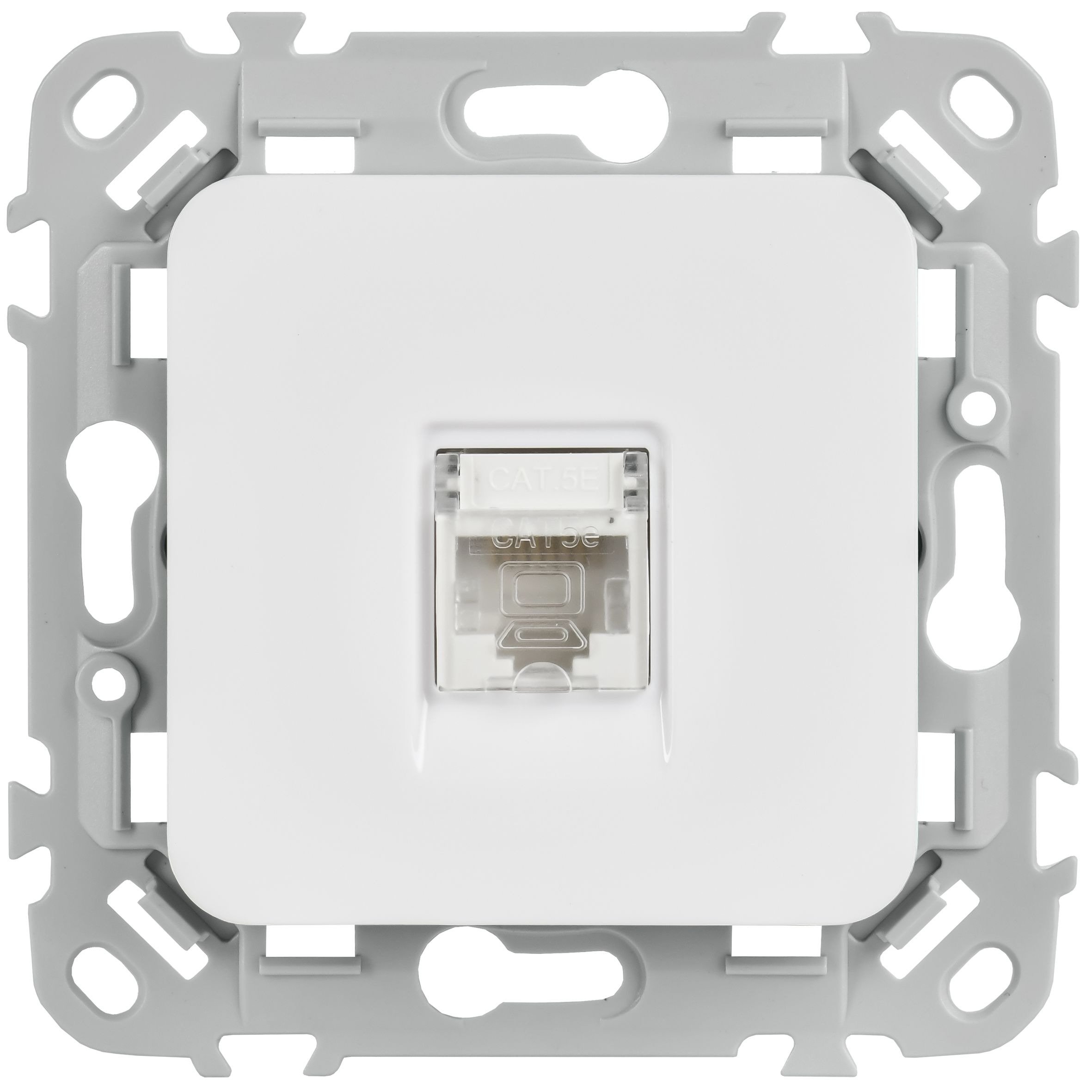 FLITE Розетка компьютерная RJ45 кат 5Е UTP РК5е-1-0-ФлБ скрытой установки белый (FI-K12-1-K01)