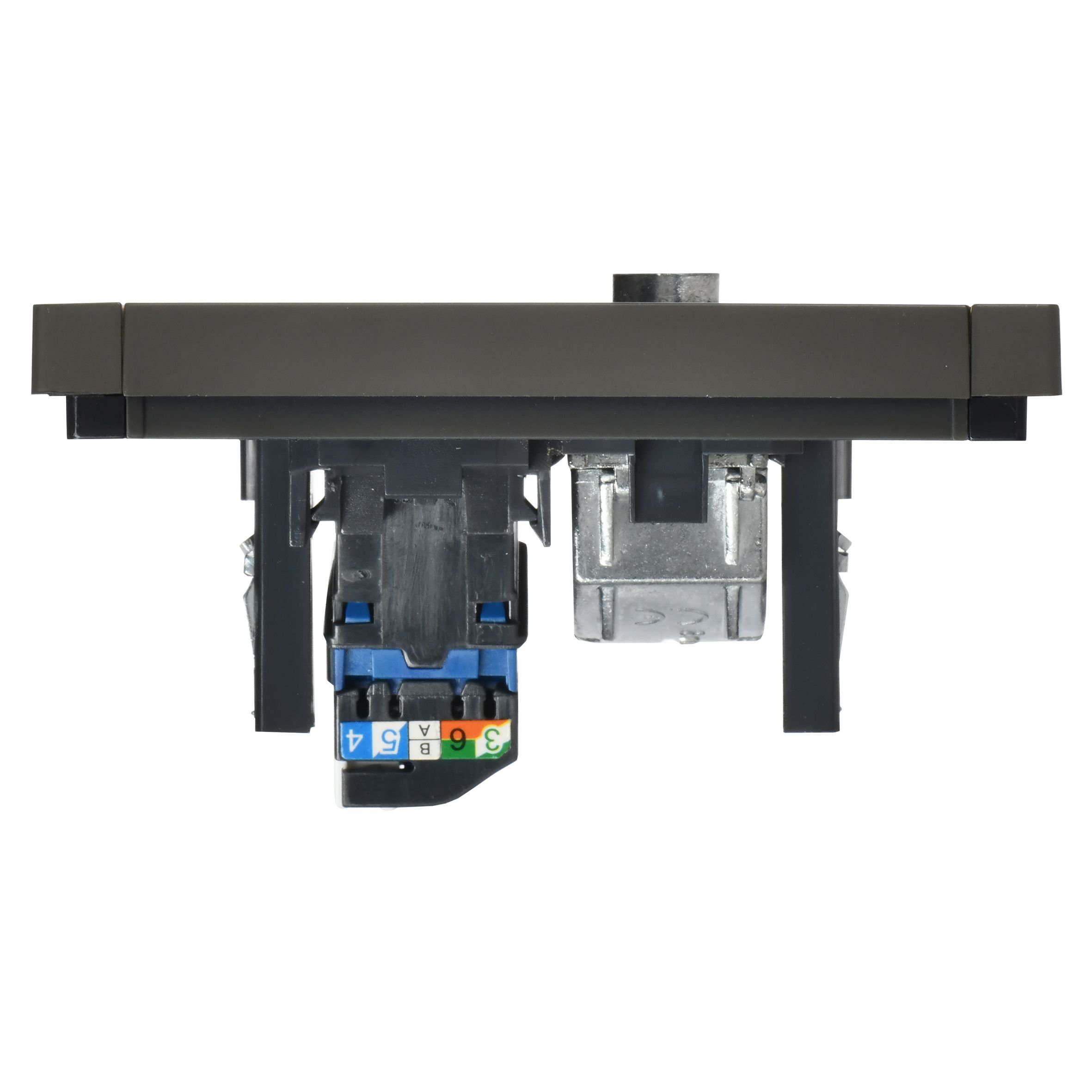 FORTE&PIANO Розетка двойная TV+RJ45 кат.6 FP337 скрытой установки серый (FP-AK20-2-K03)