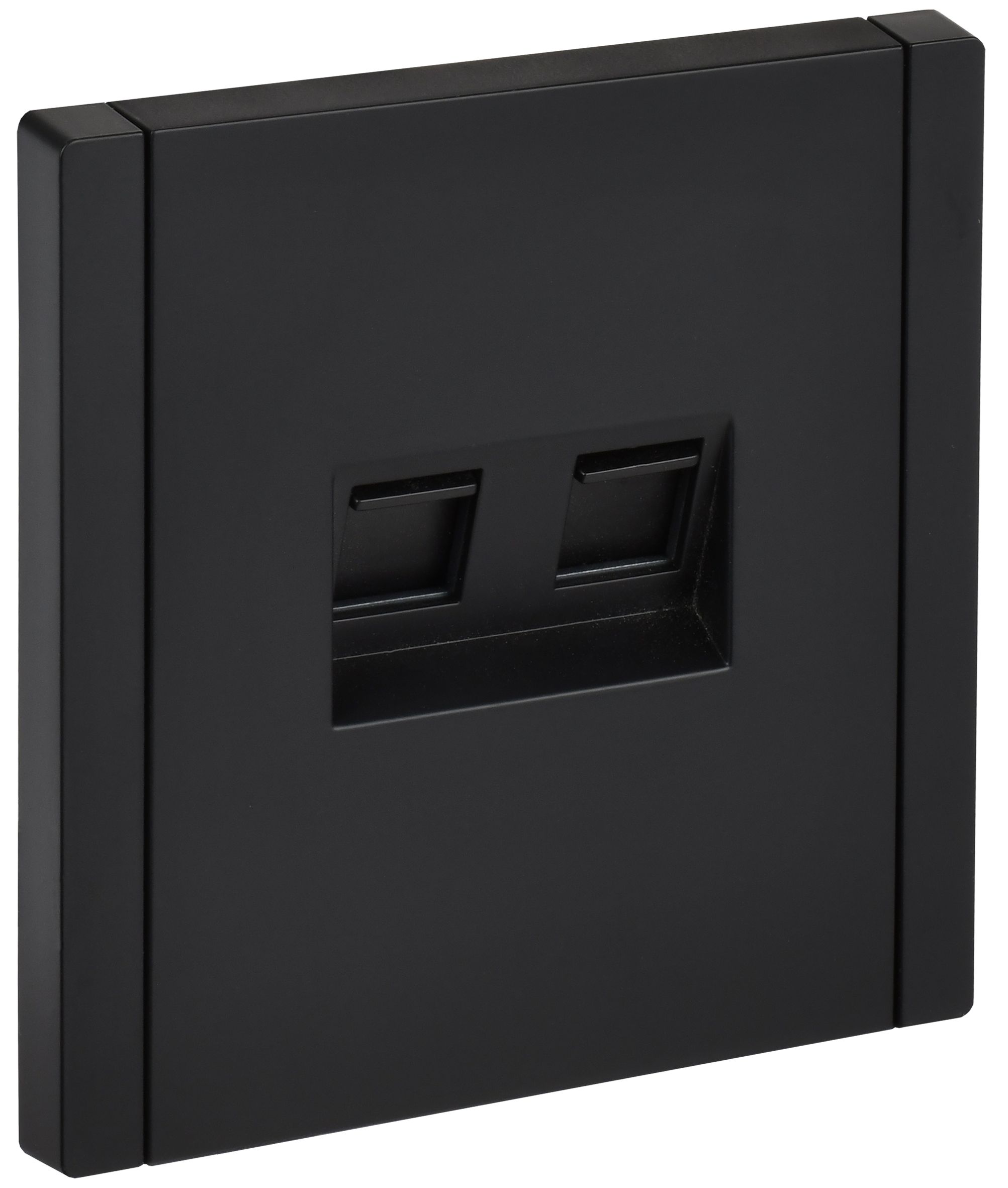 FORTE&PIANO Розетка двойная RJ11+RJ45 кат.5E FP135 скрытой установки черный (FP-KT20-O-1-K02)