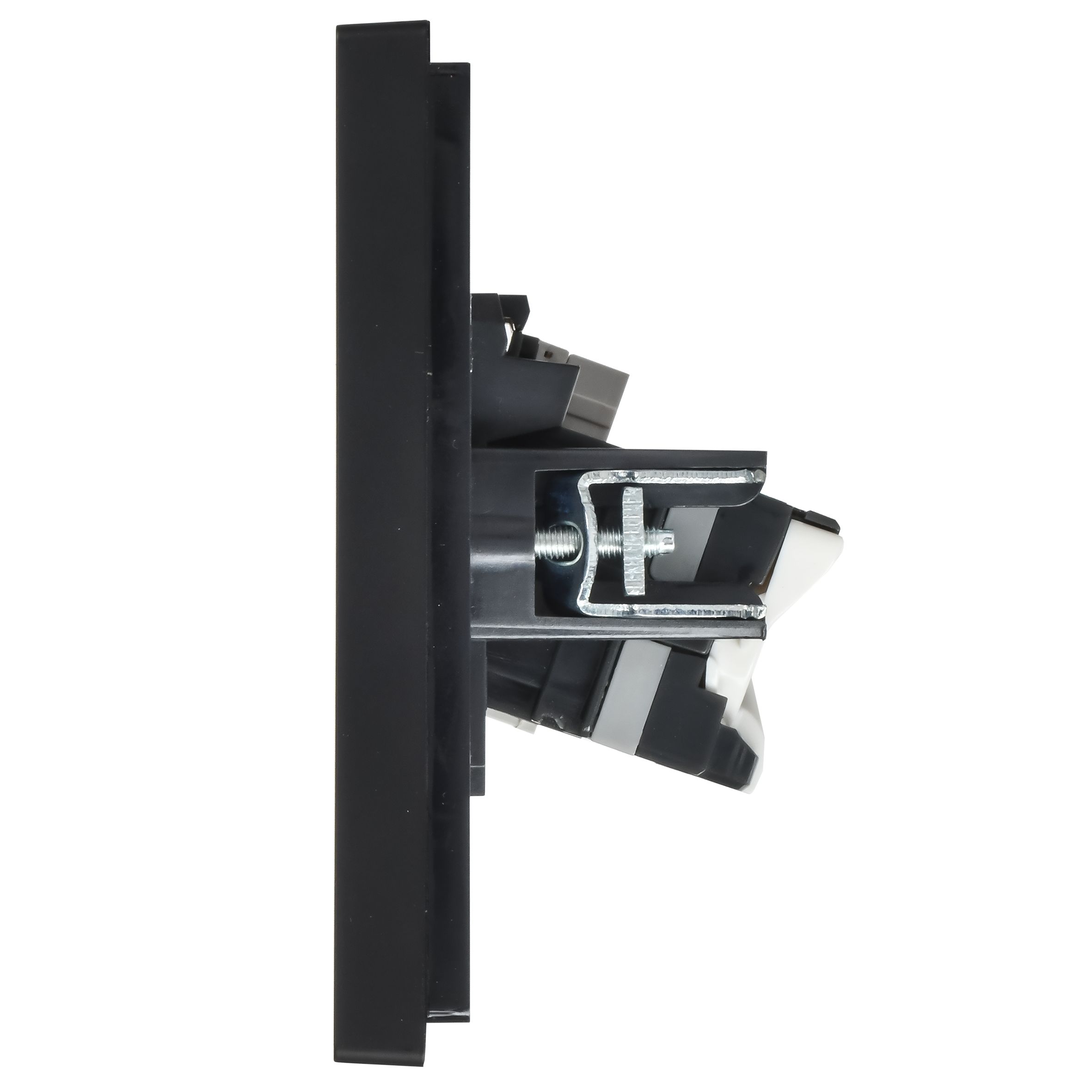 FORTE&PIANO Розетка двойная RJ11+RJ45 кат.5E FP135 скрытой установки черный (FP-KT20-O-1-K02)