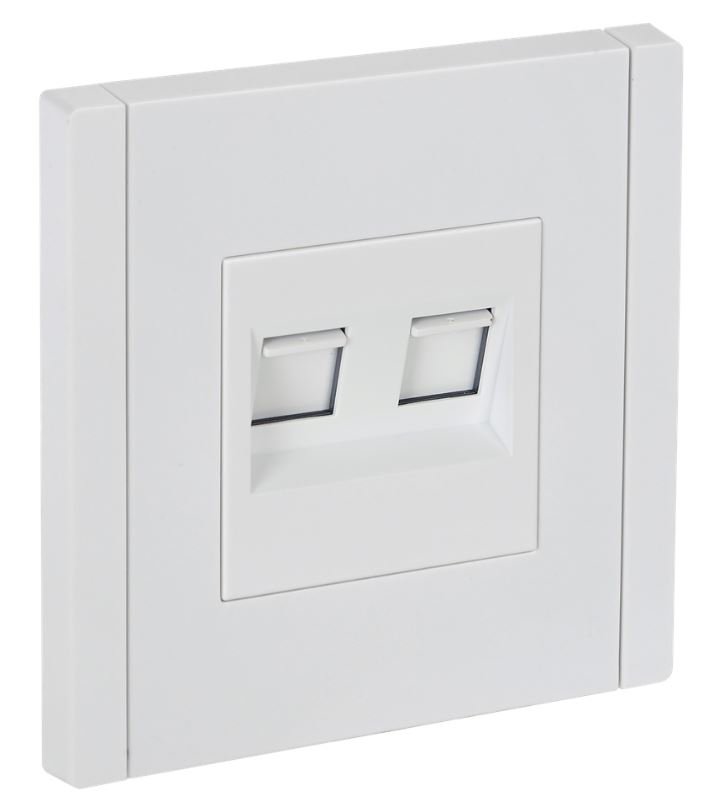FORTE&PIANO Розетка компьютерная двойная RJ45 кат.6 FP234 скрытой установки белый (FP-K20-2-K01)