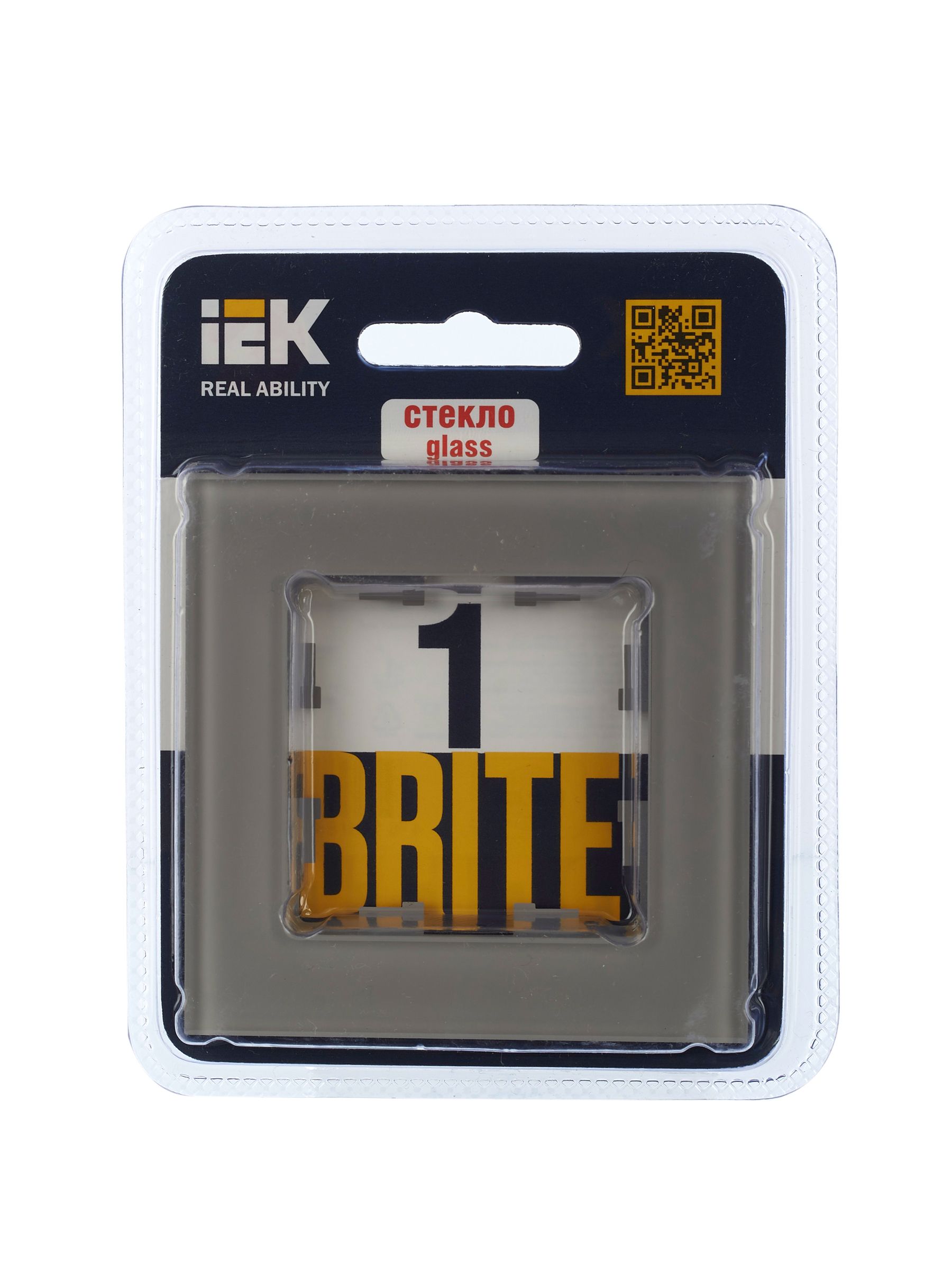 Рамка 1-местная РУ-1-2-БрД стекло дымчатый BRITE (BR-M12-G-K30)