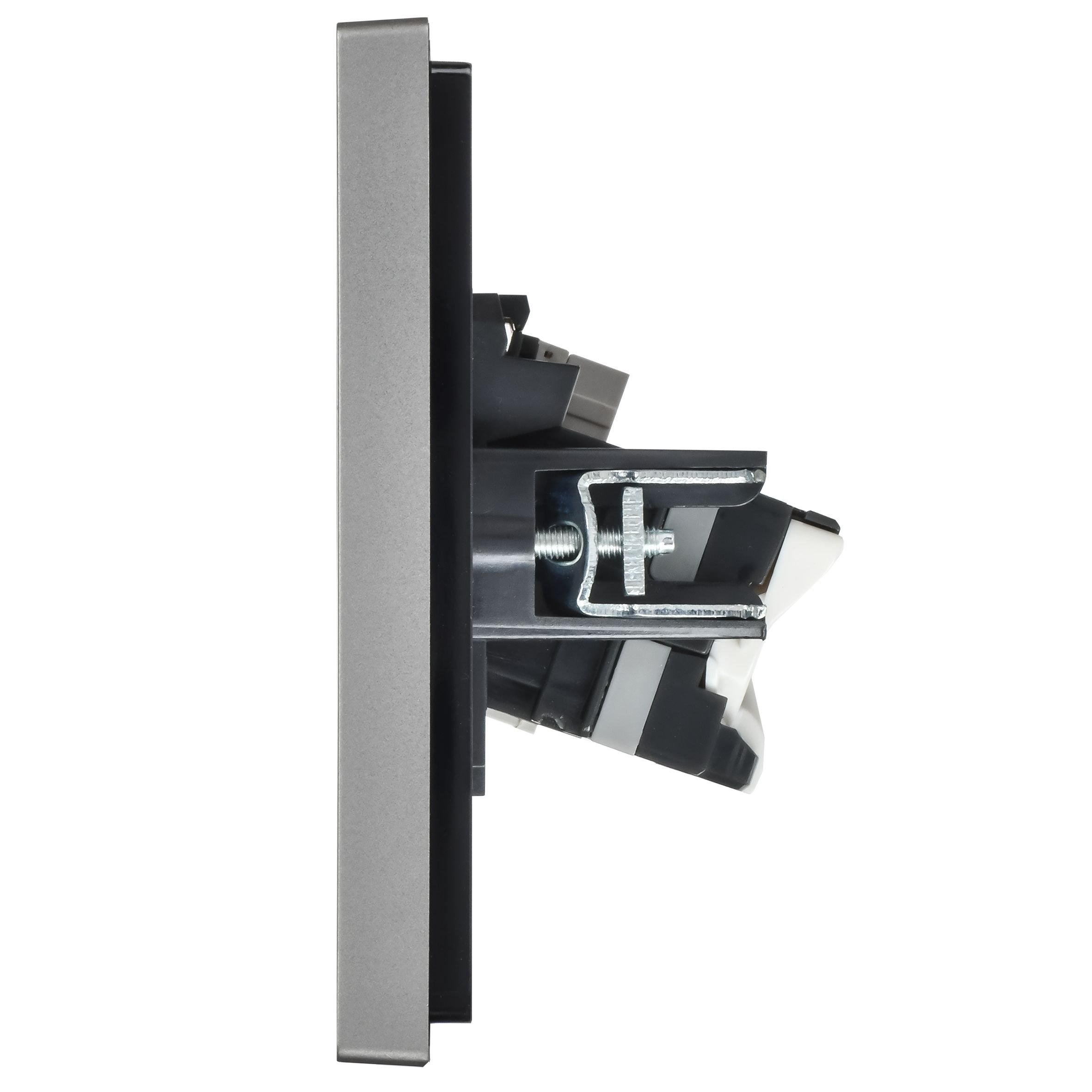 FORTE&PIANO Розетка двойная RJ11+RJ45 кат.5E FP535 скрытой установки сталь (FP-KT20-O-1-K46)