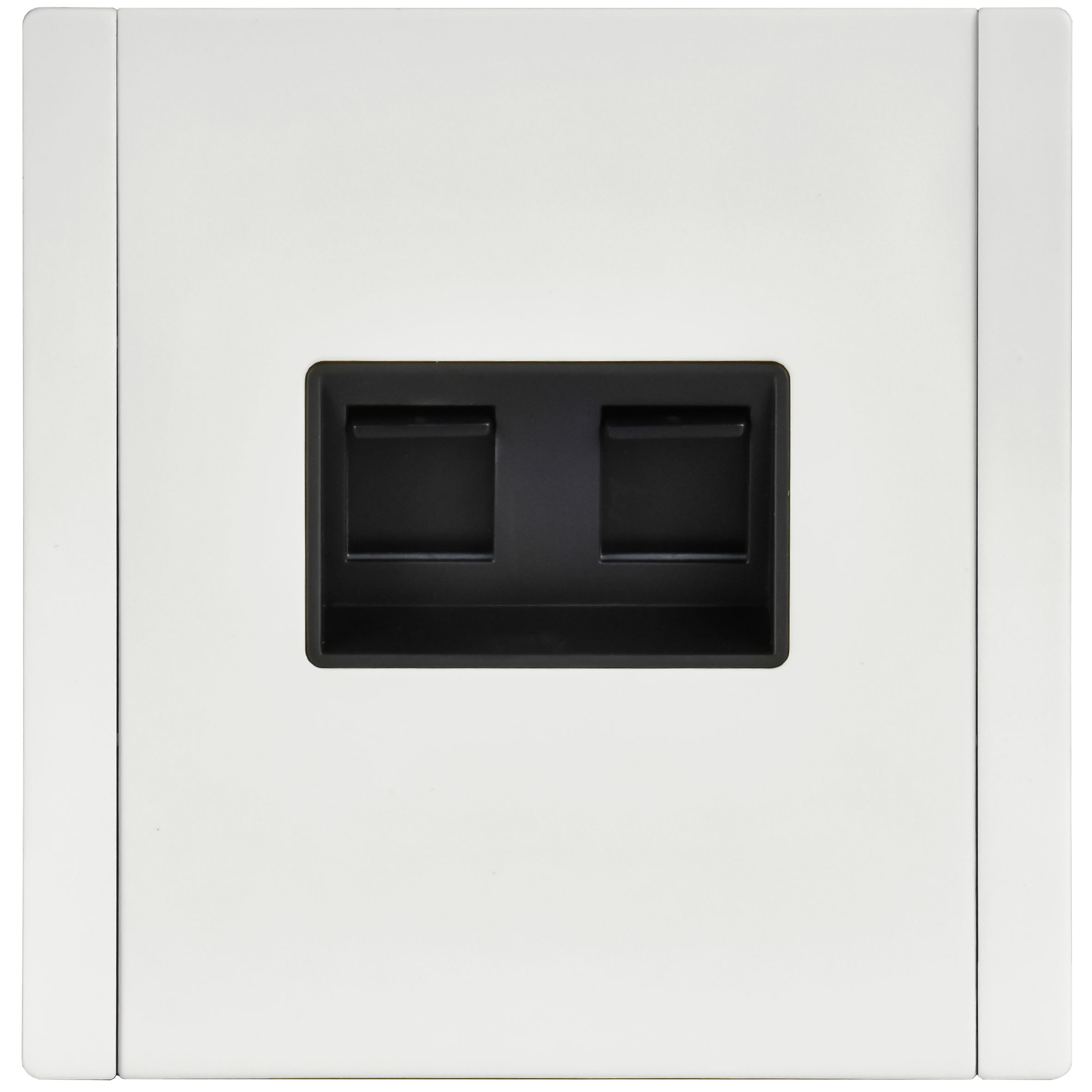 FORTE&PIANO Розетка двойная RJ11+RJ45 кат.5E FP235M скрытой установки металл белый (FP-KT20-O-1-M-K01)