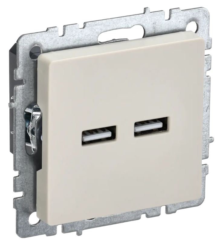 Розетка USB BRITE A+A 5В 3,1А РЮ10-1-БрКр бежевый (BR-U21-D31-K10)