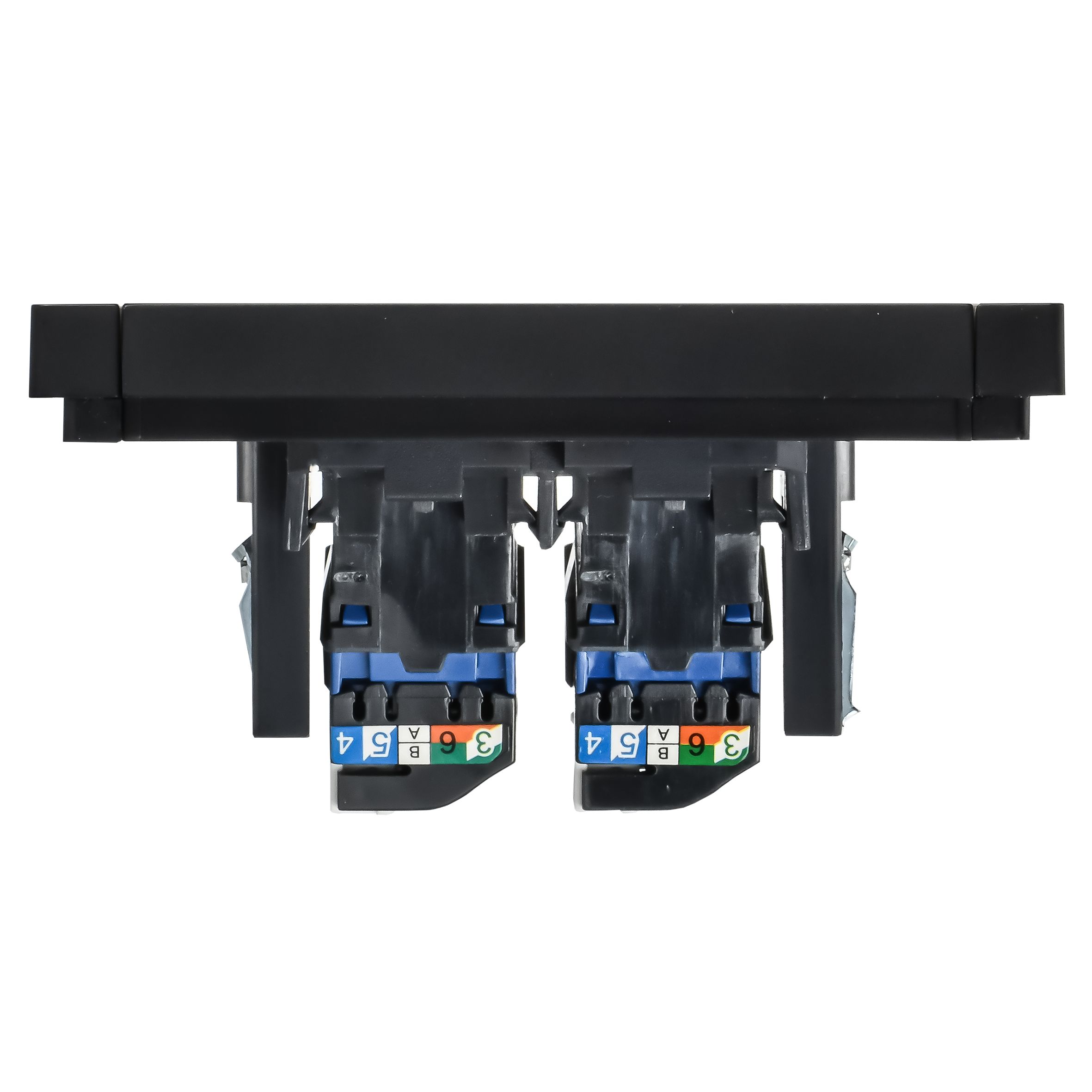 FORTE&PIANO Розетка компьютерная двойная RJ45 кат.6 FP134 скрытой установки черный (FP-K20-2-K02)
