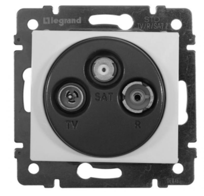 Valena DIY розетка TV-FM-SAT "звезда", скрытой установки, алюминий (694375)