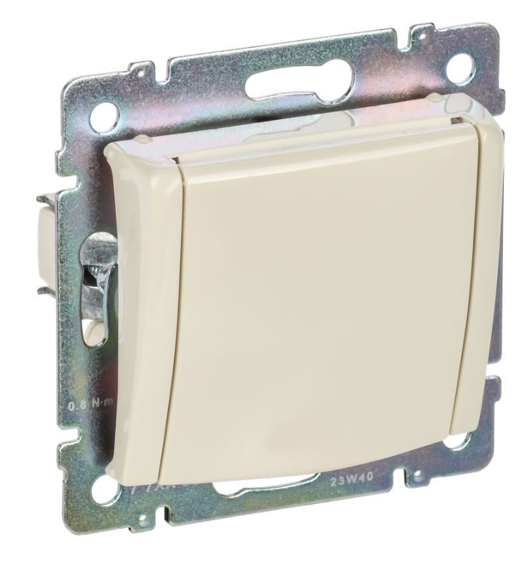 Valena DIY розетка 1-местная с заземлением с защитными шторками, скрытой установки, слоновая кость (695614)