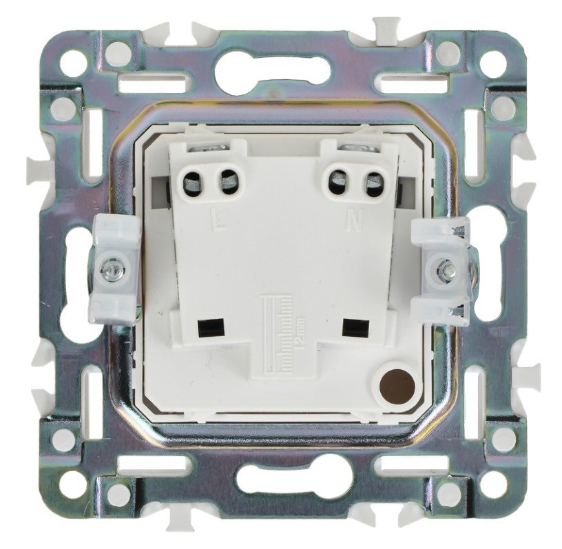 SKANDY Розетка 1-местная SK-R02W без заземления без защитных шторок скрытой установки 10А арктический белый (SK-R10-10-K01)