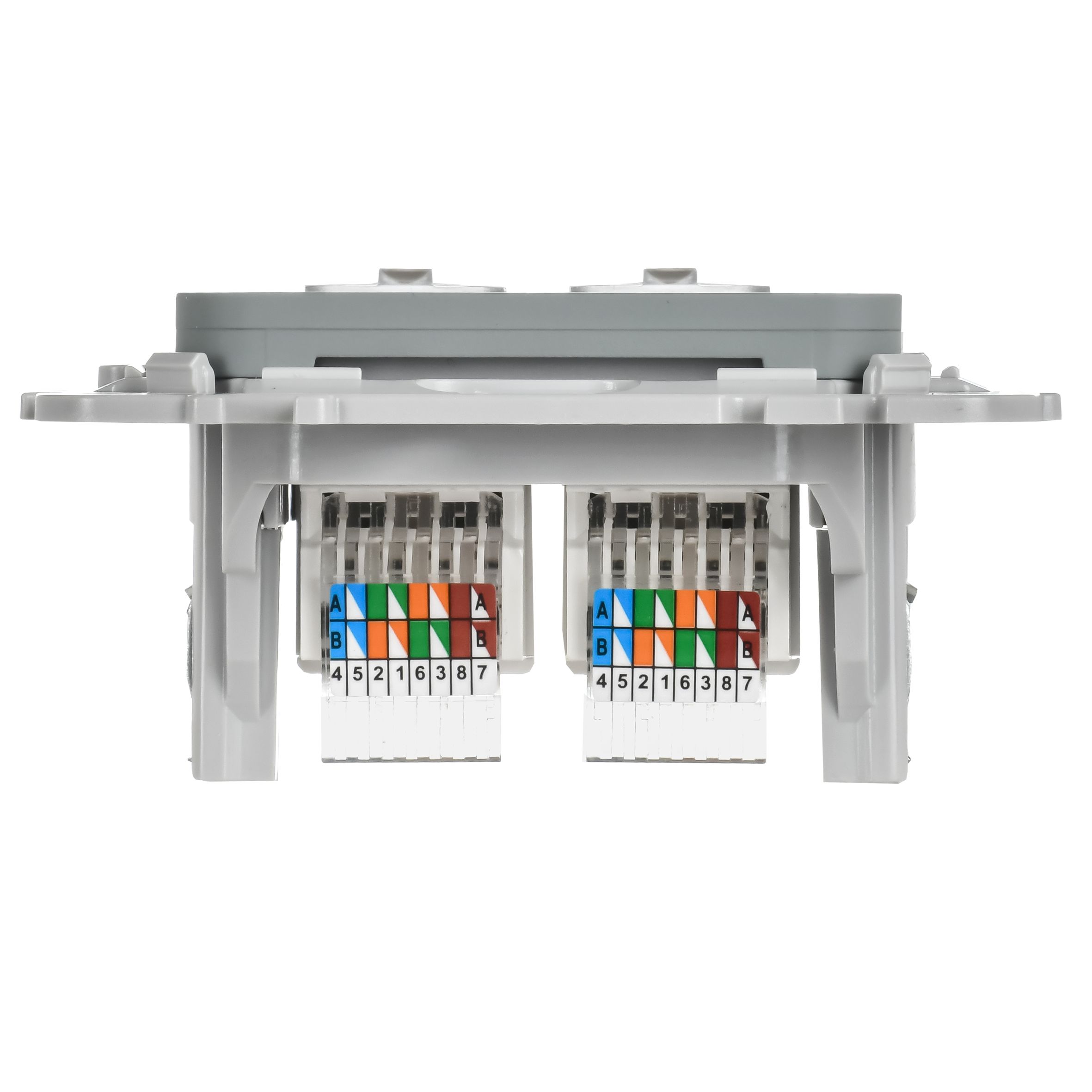 FLITE Розетка 2-местная компьютерная RJ45 кат 5Е UTP РК5е-2-0-ФлС скрытой установки серый (FI-K22-1-K03)